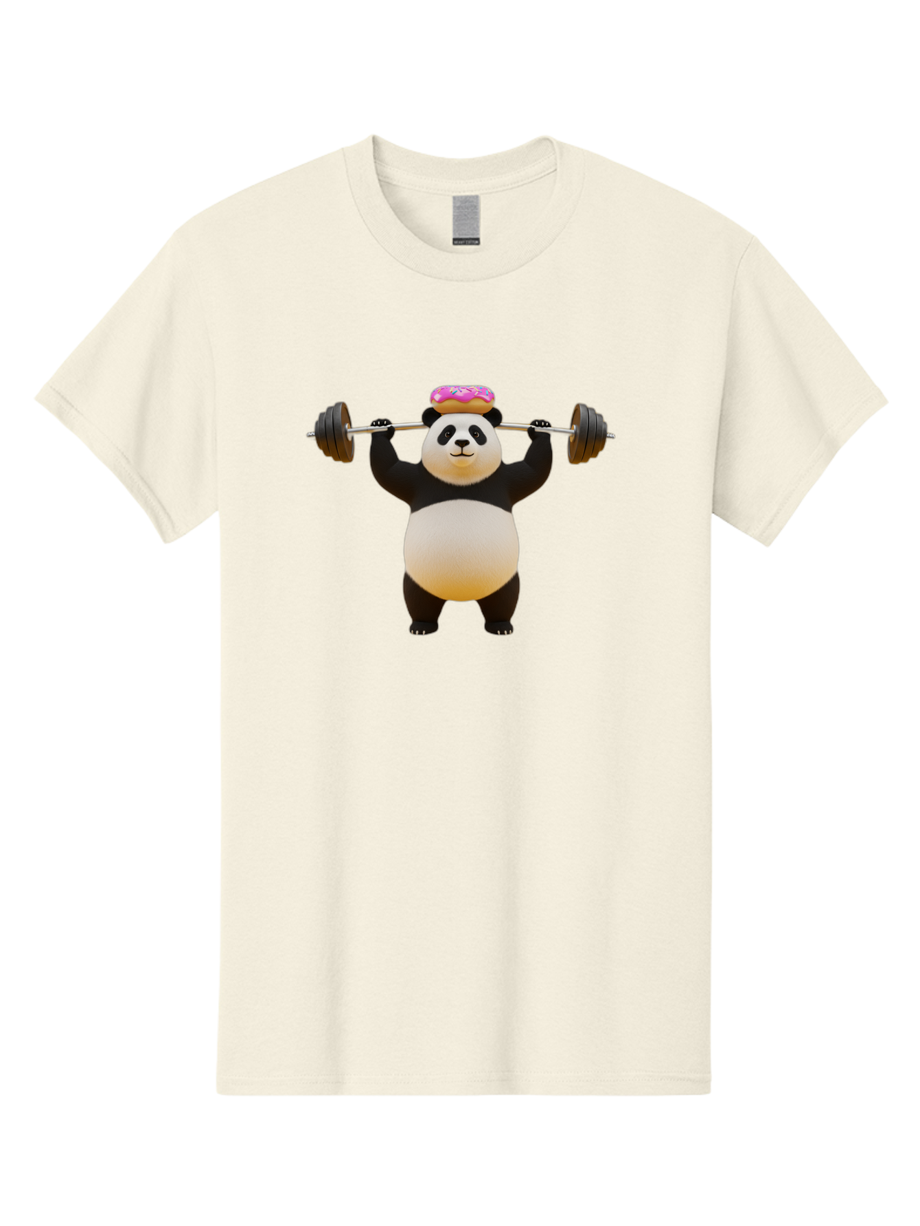 Panda-Lifting-Donut-1 Men'S Graphic Tee, 100% Cotton, Comfortable Casual Summer Wear, Machine Washable, Vintage Camera, Old Camera, Antique Camera, Black Camera, Classic Photography, Photography Equipment, Nostalgic Device, Film Camera, Baf946
