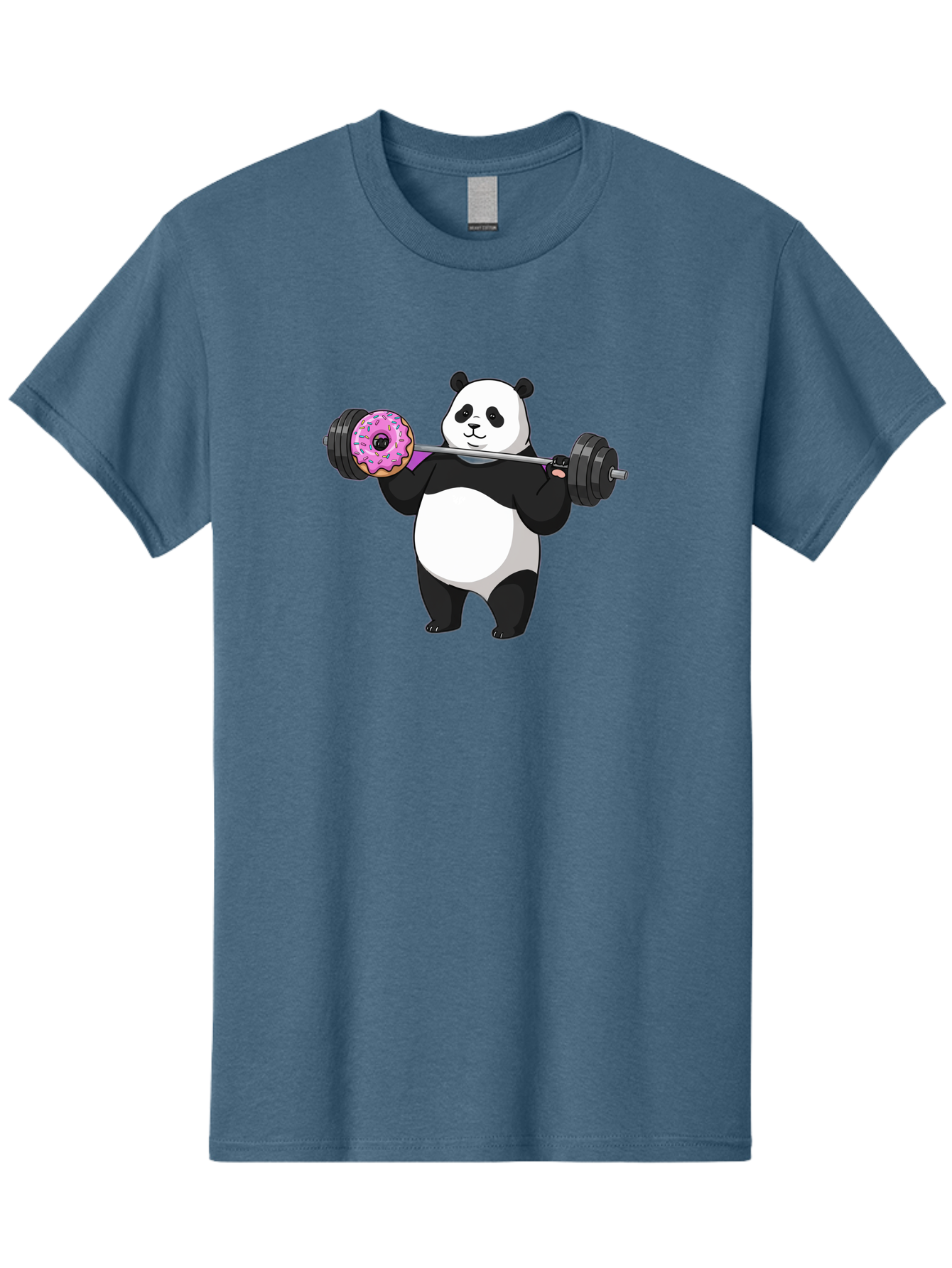 Panda-Lifting-Donut Men'S Graphic Tee, 100% Cotton, Comfortable Casual Summer Wear, Machine Washable, Vintage Camera, Old Camera, Antique Camera, Black Camera, Classic Photography, Photography Equipment, Nostalgic Device, Film Camera, Baf947