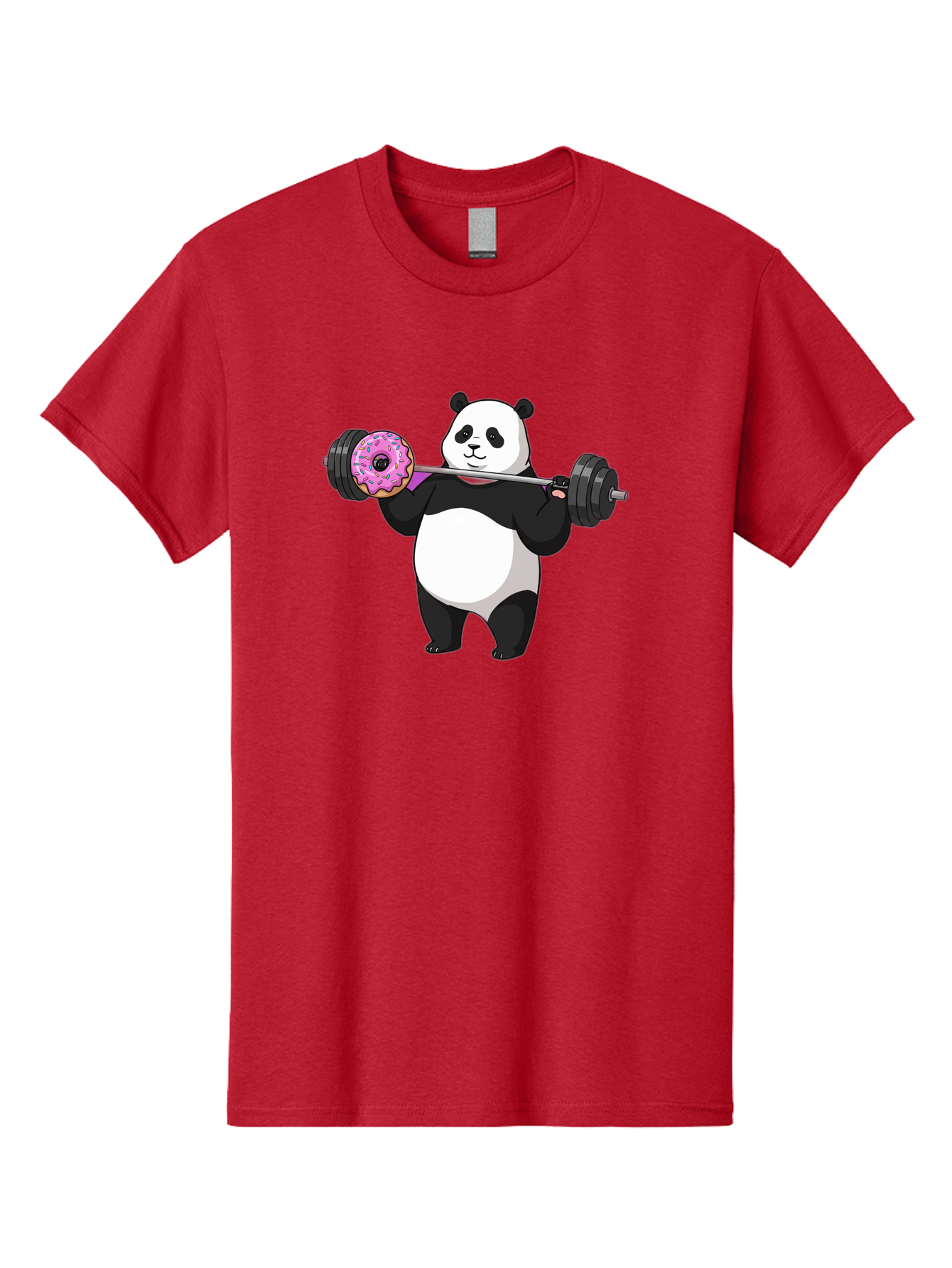 Panda-Lifting-Donut Men'S Graphic Tee, 100% Cotton, Comfortable Casual Summer Wear, Machine Washable, Vintage Camera, Old Camera, Antique Camera, Black Camera, Classic Photography, Photography Equipment, Nostalgic Device, Film Camera, Baf947