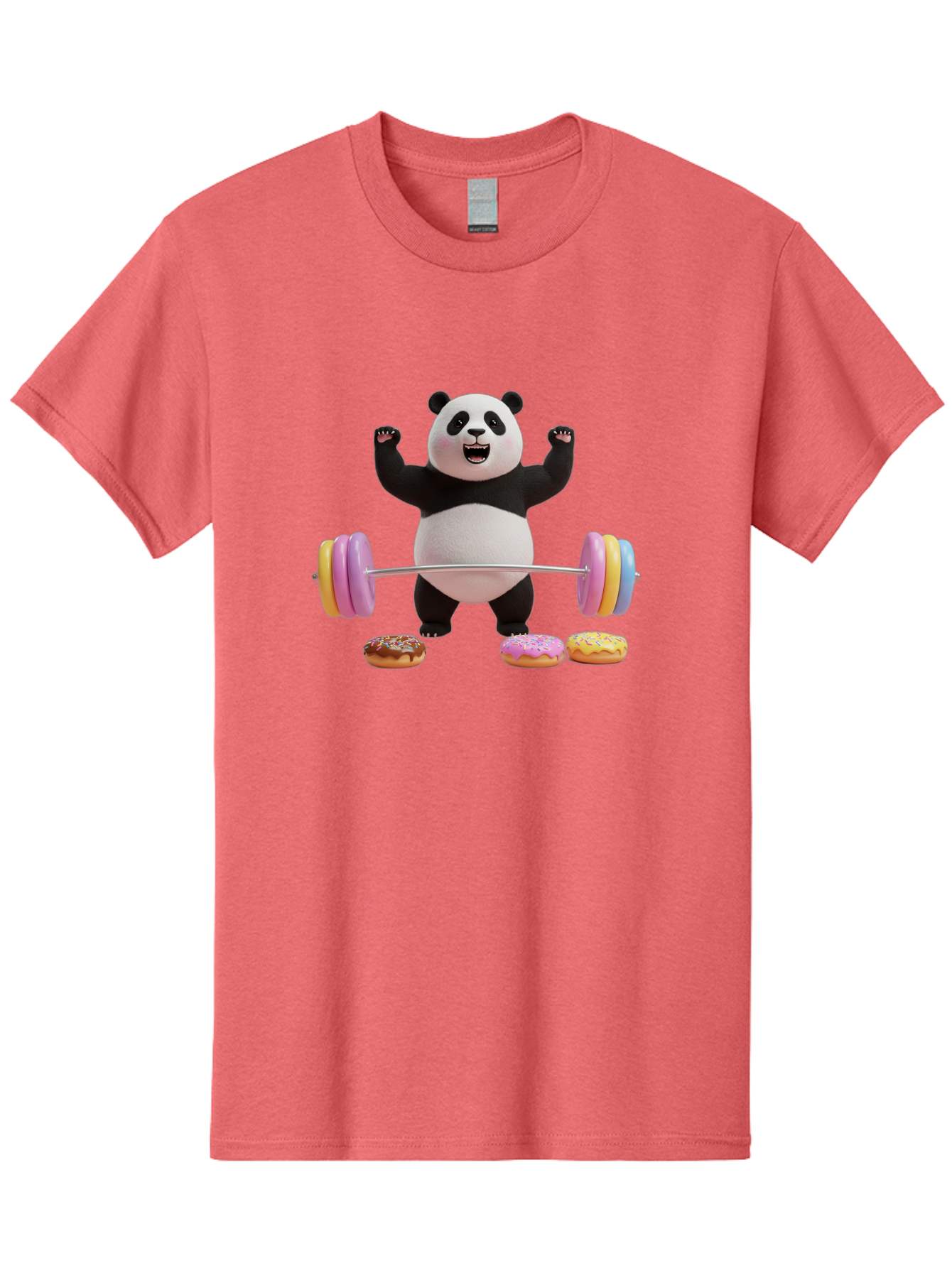 Panda-Lifting-Donuts-1 Men'S Graphic Tee, 100% Cotton, Comfortable Casual Summer Wear, Machine Washable, Vintage Camera, Old Camera, Antique Camera, Black Camera, Classic Photography, Photography Equipment, Nostalgic Device, Film Camera, Baf948