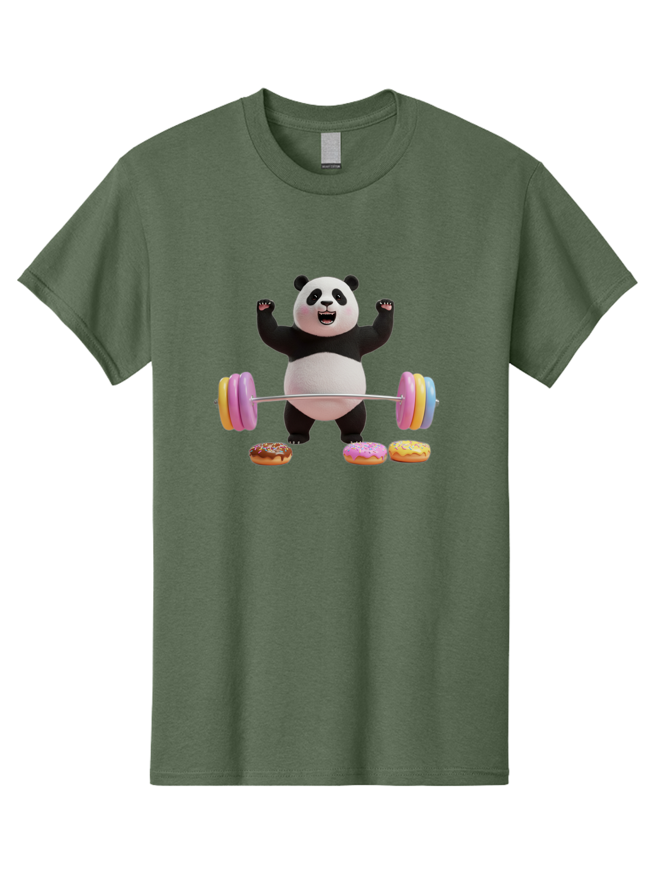 Panda-Lifting-Donuts-1 Men'S Graphic Tee, 100% Cotton, Comfortable Casual Summer Wear, Machine Washable, Vintage Camera, Old Camera, Antique Camera, Black Camera, Classic Photography, Photography Equipment, Nostalgic Device, Film Camera, Baf948