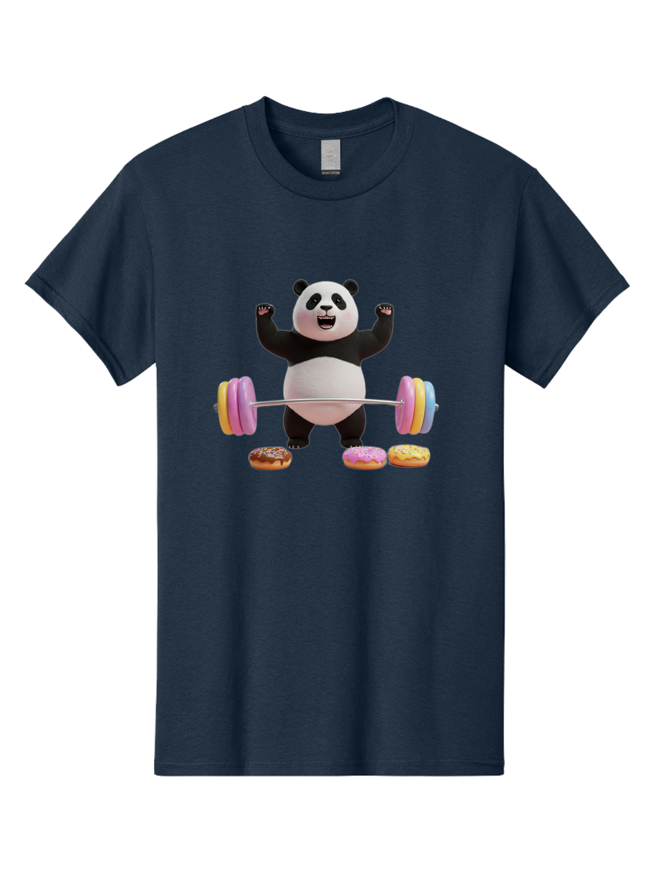 Panda-Lifting-Donuts-1 Men'S Graphic Tee, 100% Cotton, Comfortable Casual Summer Wear, Machine Washable, Vintage Camera, Old Camera, Antique Camera, Black Camera, Classic Photography, Photography Equipment, Nostalgic Device, Film Camera, Baf948