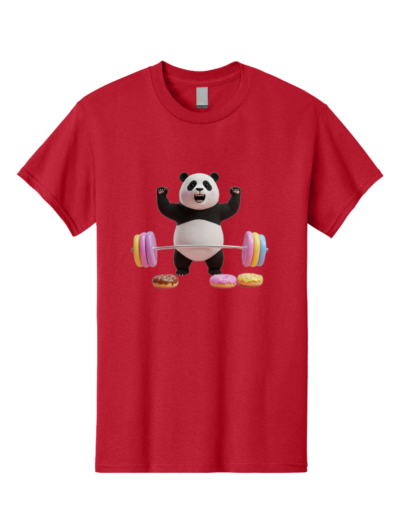 Panda-Lifting-Donuts-1 Men'S Graphic Tee, 100% Cotton, Comfortable Casual Summer Wear, Machine Washable, Vintage Camera, Old Camera, Antique Camera, Black Camera, Classic Photography, Photography Equipment, Nostalgic Device, Film Camera, Baf948