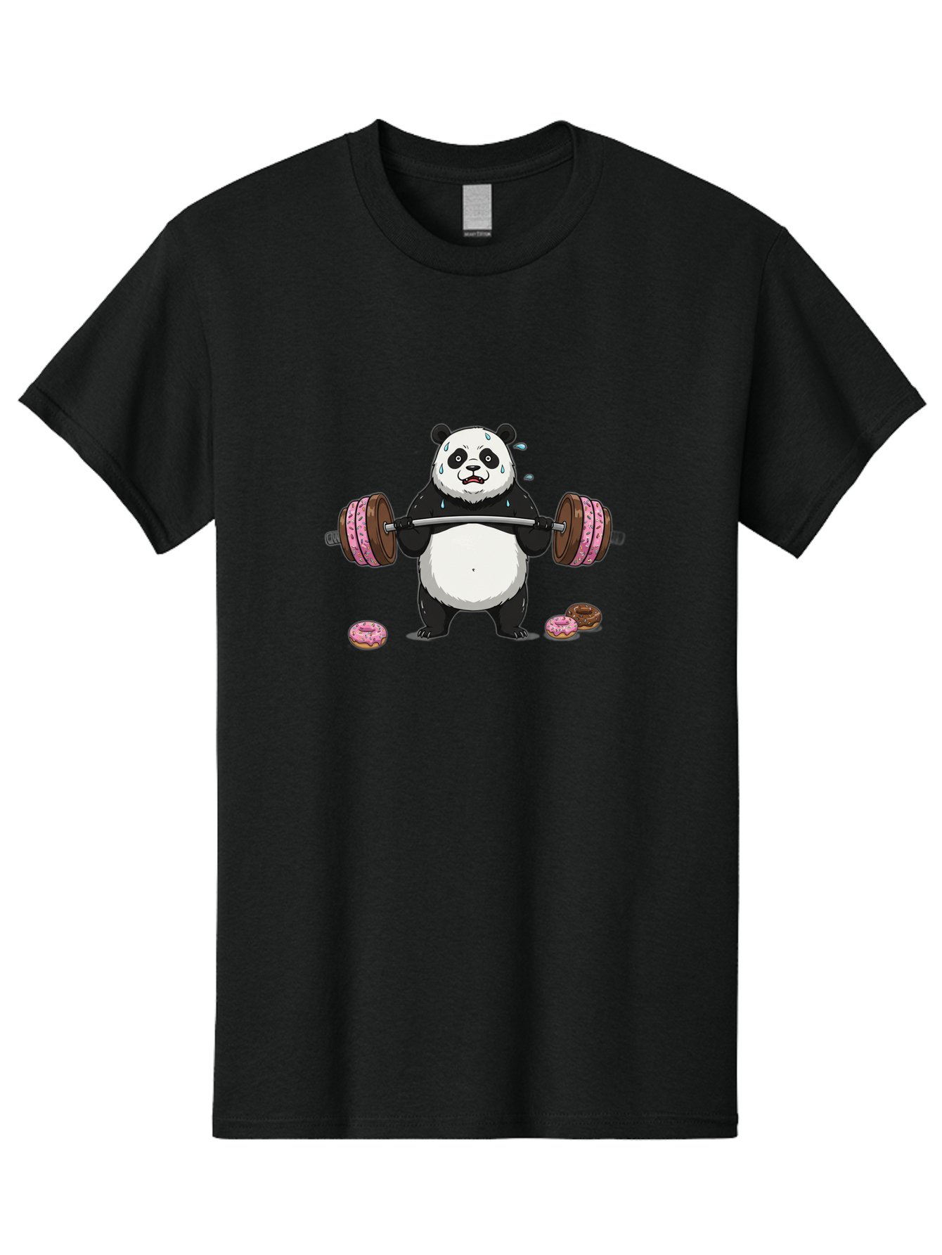 Panda-Lifting-Donuts-2 Men'S Graphic Tee, 100% Cotton, Comfortable Casual Summer Wear, Machine Washable, Vintage Camera, Old Camera, Antique Camera, Black Camera, Classic Photography, Photography Equipment, Nostalgic Device, Film Camera, Baf949