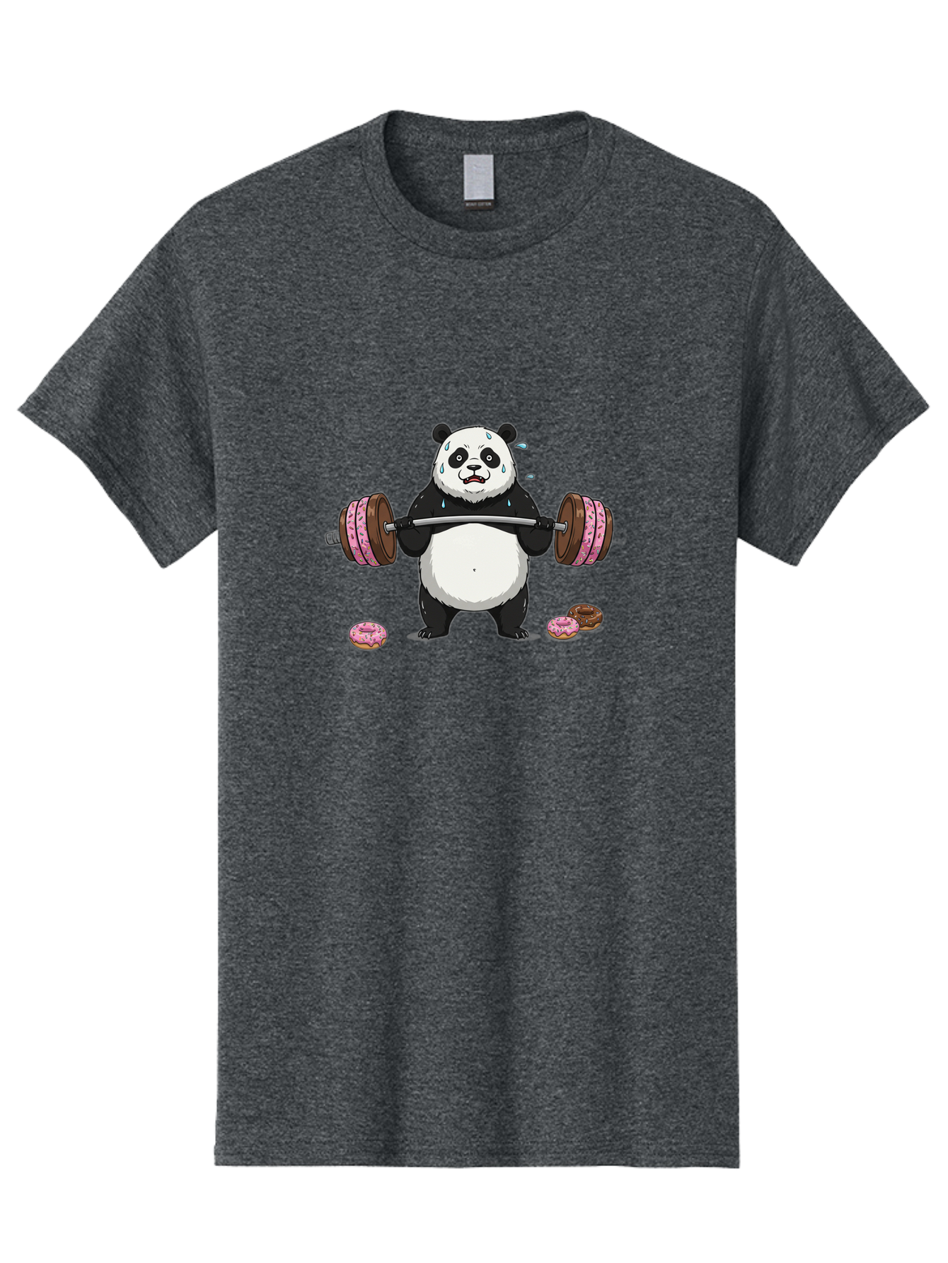 Panda-Lifting-Donuts-2 Men'S Graphic Tee, 100% Cotton, Comfortable Casual Summer Wear, Machine Washable, Vintage Camera, Old Camera, Antique Camera, Black Camera, Classic Photography, Photography Equipment, Nostalgic Device, Film Camera, Baf949