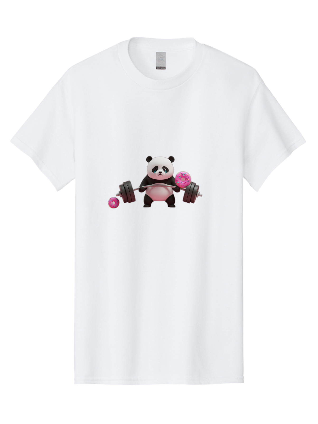 Panda-Lifting-Donuts Men'S Graphic Tee, 100% Cotton, Comfortable Casual Summer Wear, Machine Washable, Vintage Camera, Old Camera, Antique Camera, Black Camera, Classic Photography, Photography Equipment, Nostalgic Device, Film Camera, Baf952