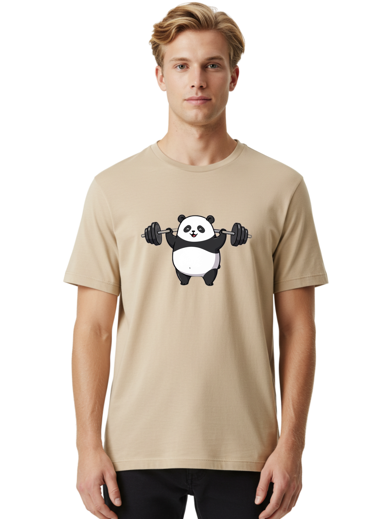Panda-Lifting-Weights-1 Men'S Graphic Tee, 100% Cotton, Comfortable Casual Summer Wear, Machine Washable, Vintage Camera, Old Camera, Antique Camera, Black Camera, Classic Photography, Photography Equipment, Nostalgic Device, Film Camera, Baf953