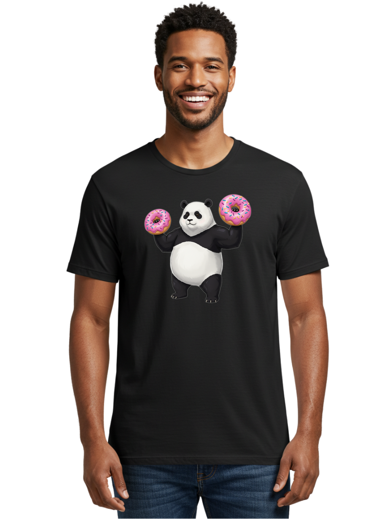 Panda-With-Donuts Men'S Graphic Tee, 100% Cotton, Comfortable Casual Summer Wear, Machine Washable, Vintage Camera, Old Camera, Antique Camera, Black Camera, Classic Photography, Photography Equipment, Nostalgic Device, Film Camera, Camera Art Baf963