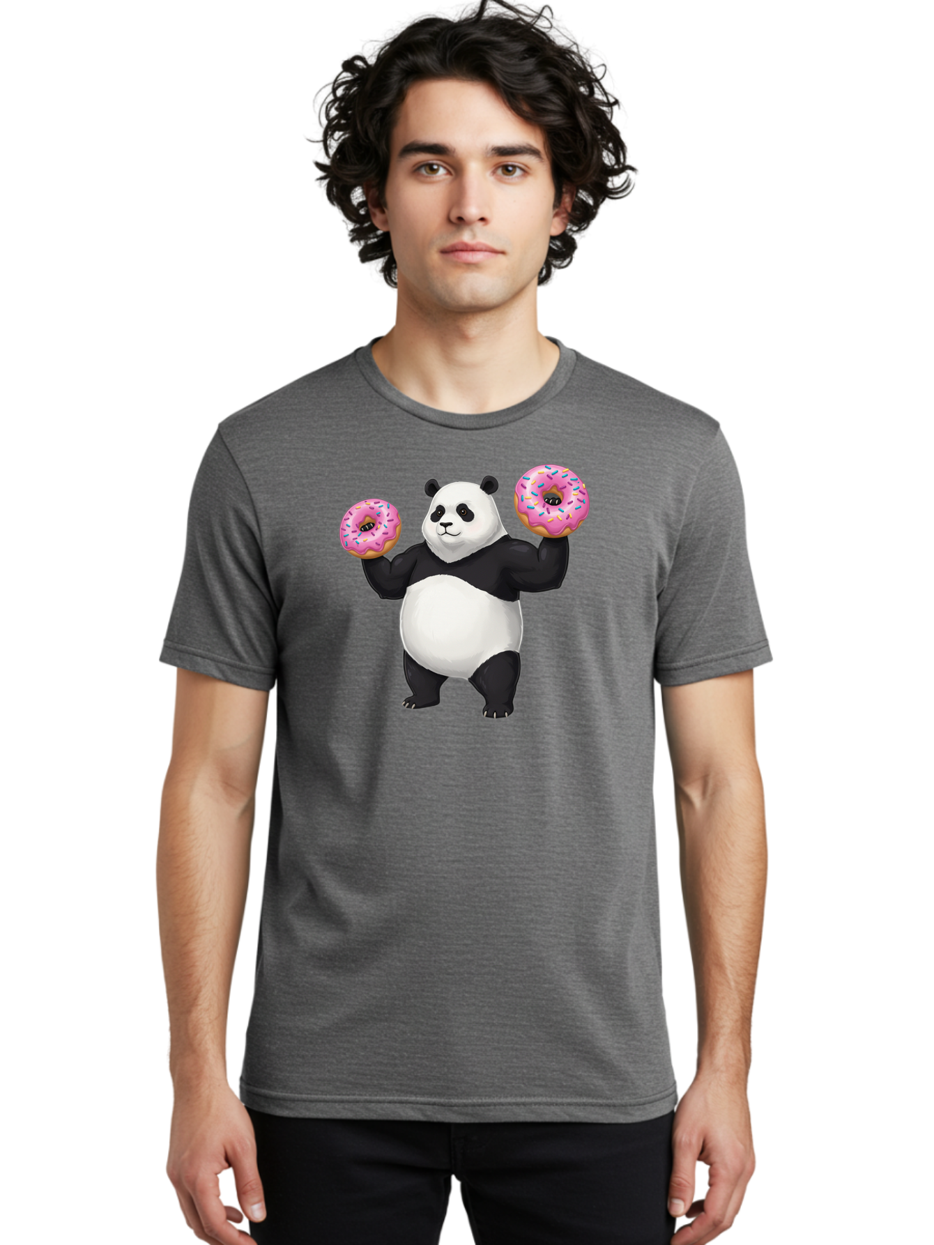 Panda-With-Donuts Men'S Graphic Tee, 100% Cotton, Comfortable Casual Summer Wear, Machine Washable, Vintage Camera, Old Camera, Antique Camera, Black Camera, Classic Photography, Photography Equipment, Nostalgic Device, Film Camera, Camera Art Baf963