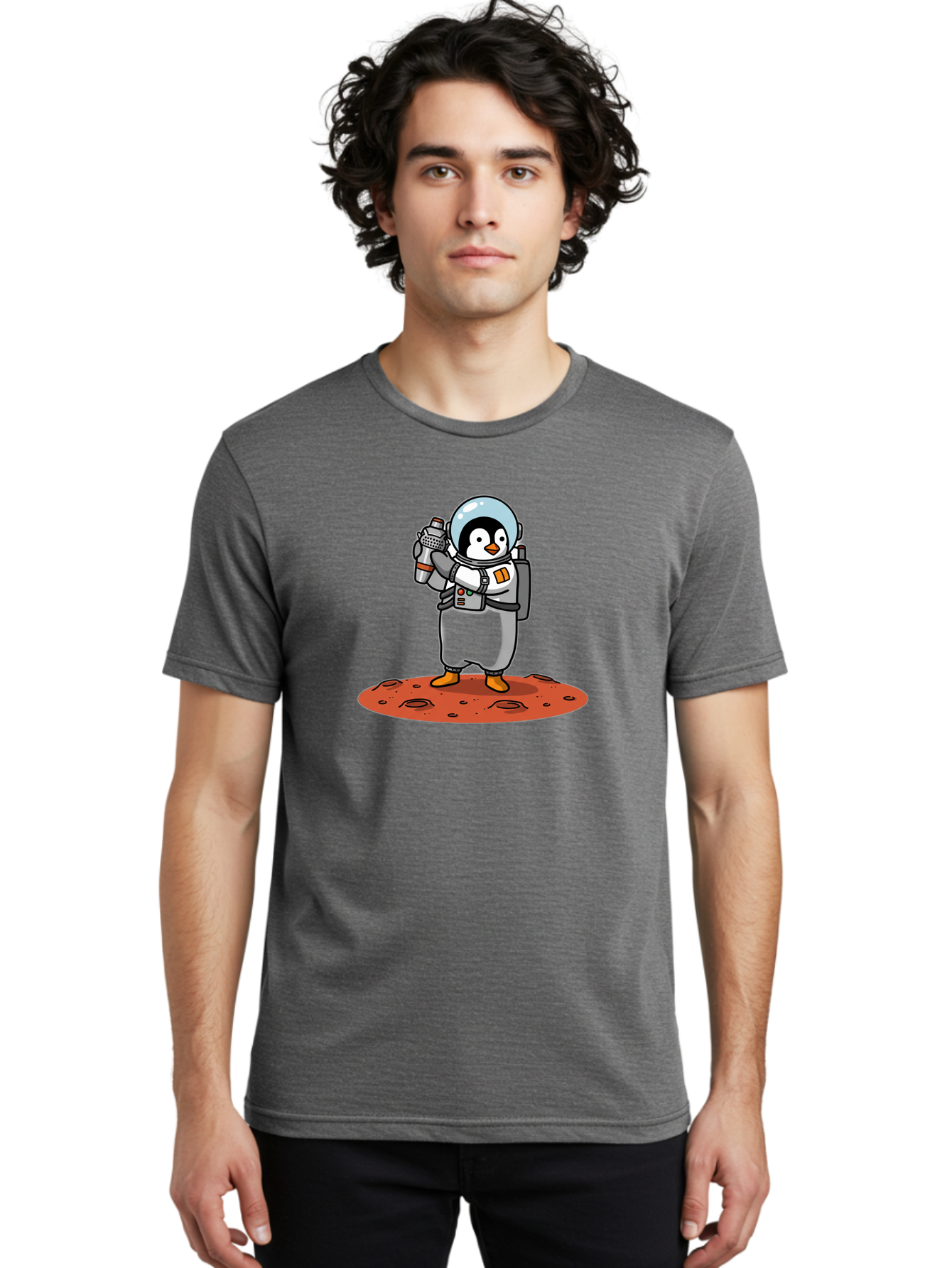 Penguin-Astronaut Men'S Graphic Tee, 100% Cotton, Comfortable Casual Summer Wear, Machine Washable, Vintage Camera, Old Camera, Antique Camera, Black Camera, Classic Photography, Photography Equipment, Nostalgic Device, Film Camera, Camera Art Baf965