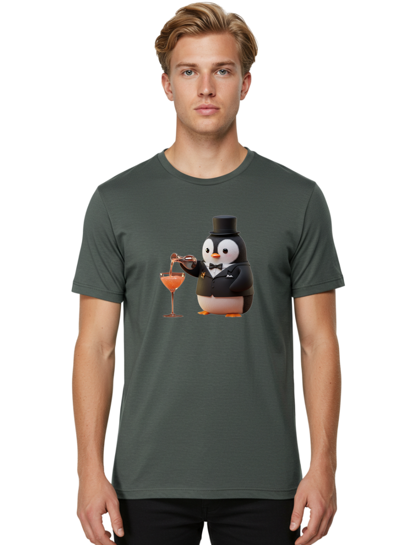 Penguin-Bartender-1 Men'S Graphic Tee, 100% Cotton, Comfortable Casual Summer Wear, Machine Washable, Vintage Camera, Old Camera, Antique Camera, Black Camera, Classic Photography, Photography Equipment, Nostalgic Device, Film Camera, Baf966