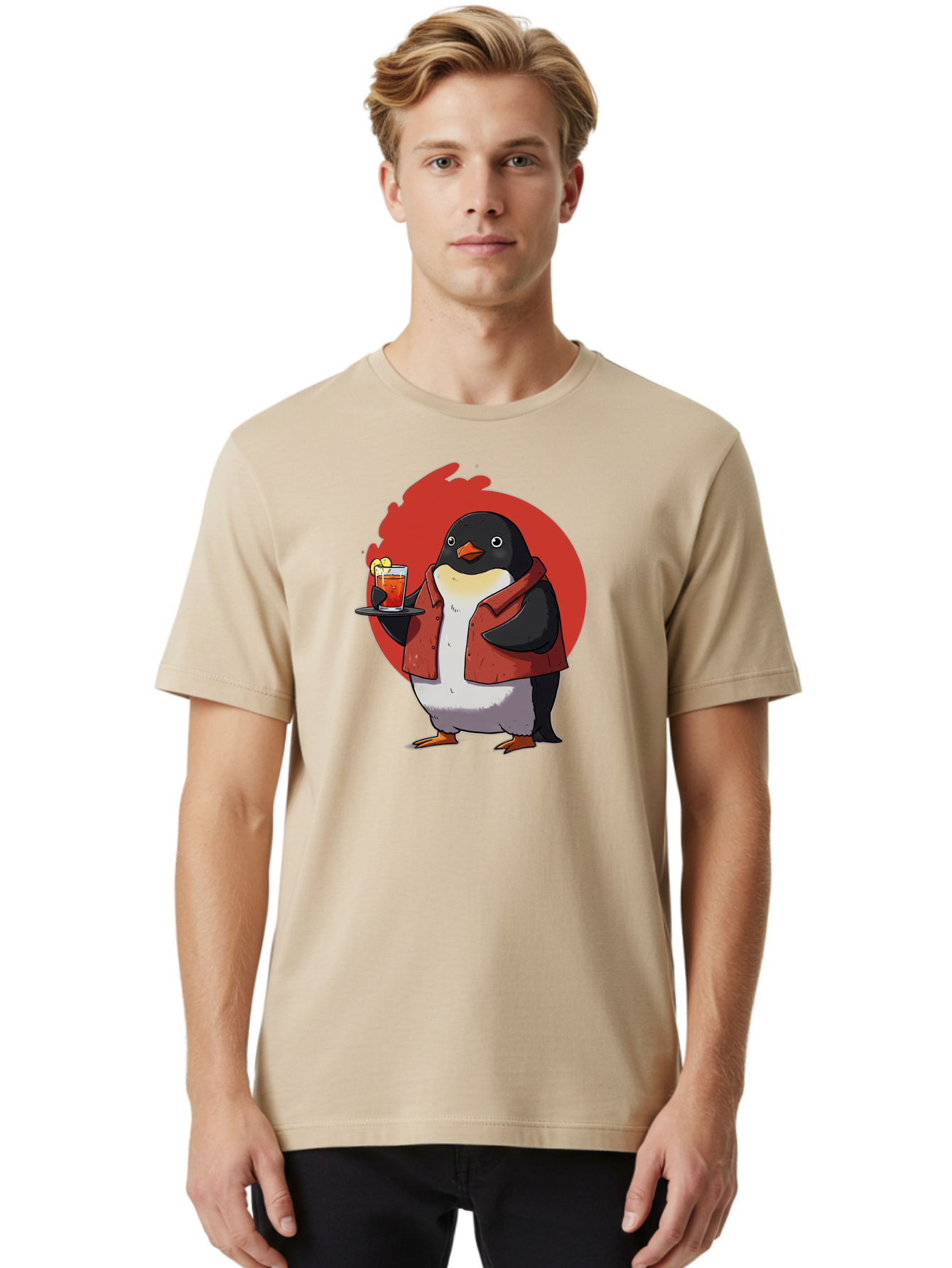 Penguin-Bartender-10 Men'S Graphic Tee, 100% Cotton, Comfortable Casual Summer Wear, Machine Washable, Vintage Camera, Old Camera, Antique Camera, Black Camera, Classic Photography, Photography Equipment, Nostalgic Device, Film Camera, Baf967