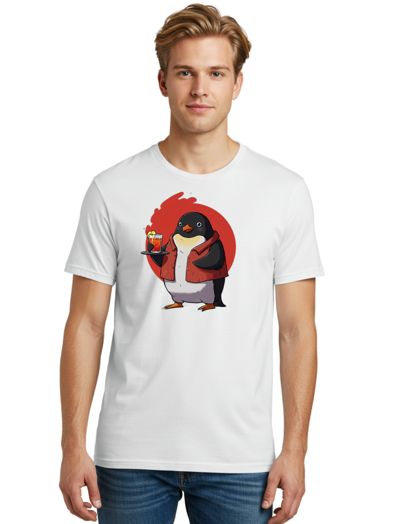 Penguin-Bartender-10 Men'S Graphic Tee, 100% Cotton, Comfortable Casual Summer Wear, Machine Washable, Vintage Camera, Old Camera, Antique Camera, Black Camera, Classic Photography, Photography Equipment, Nostalgic Device, Film Camera, Baf967