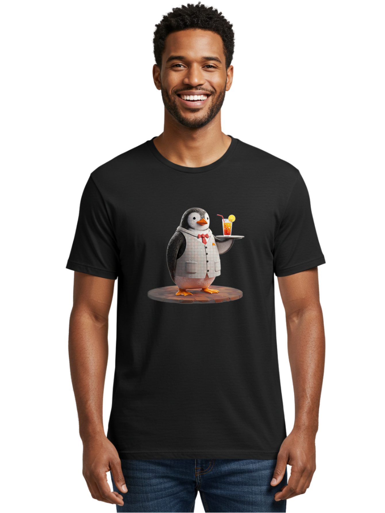 Penguin-Bartender-11 Men'S Graphic Tee, 100% Cotton, Comfortable Casual Summer Wear, Machine Washable, Vintage Camera, Old Camera, Antique Camera, Black Camera, Classic Photography, Photography Equipment, Nostalgic Device, Film Camera, Baf968