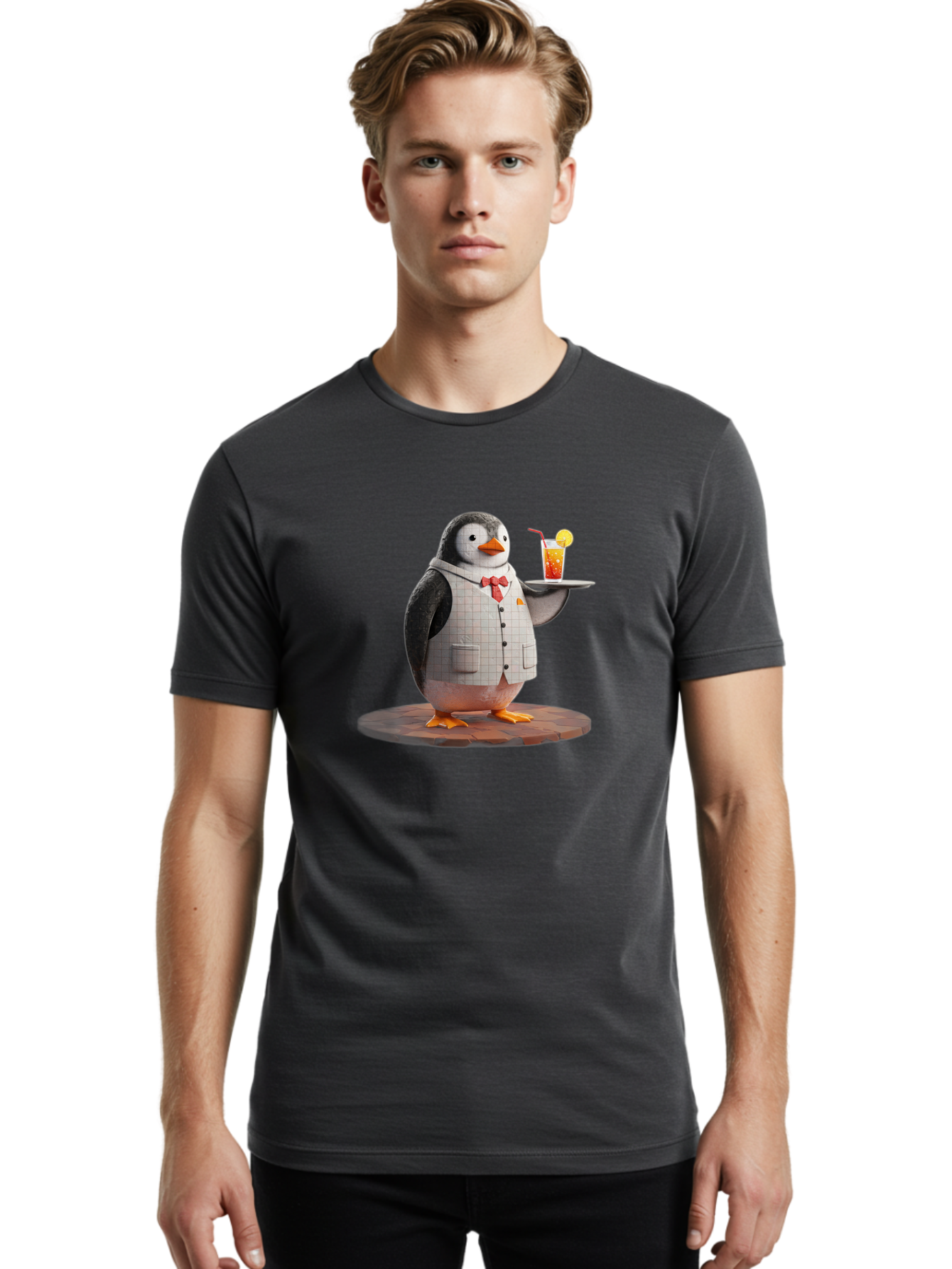 Penguin-Bartender-11 Men'S Graphic Tee, 100% Cotton, Comfortable Casual Summer Wear, Machine Washable, Vintage Camera, Old Camera, Antique Camera, Black Camera, Classic Photography, Photography Equipment, Nostalgic Device, Film Camera, Baf968