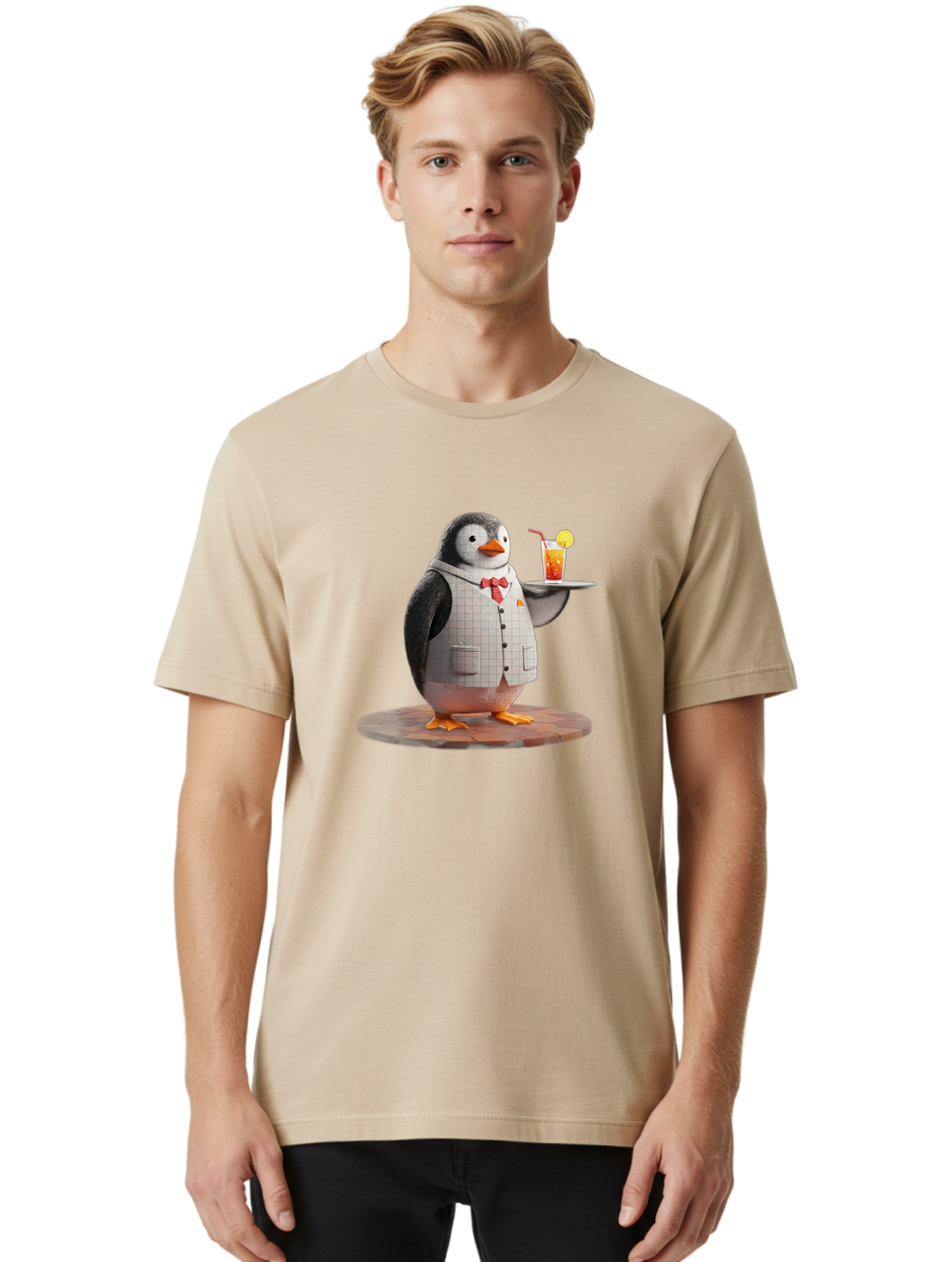 Penguin-Bartender-11 Men'S Graphic Tee, 100% Cotton, Comfortable Casual Summer Wear, Machine Washable, Vintage Camera, Old Camera, Antique Camera, Black Camera, Classic Photography, Photography Equipment, Nostalgic Device, Film Camera, Baf968