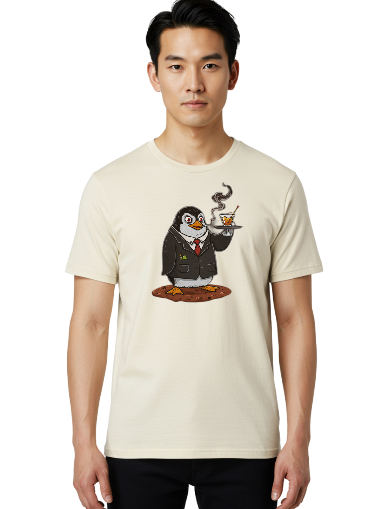 Penguin-Bartender-14 Men'S Graphic Tee, 100% Cotton, Comfortable Casual Summer Wear, Machine Washable, Vintage Camera, Old Camera, Antique Camera, Black Camera, Classic Photography, Photography Equipment, Nostalgic Device, Film Camera, Baf971