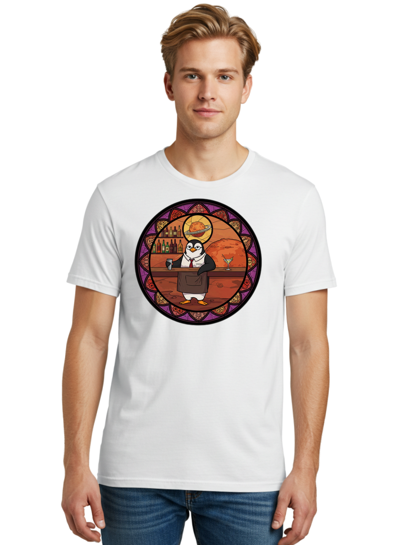 Penguin-Bartender-6 Men'S Graphic Tee, 100% Cotton, Comfortable Casual Summer Wear, Machine Washable, Vintage Camera, Old Camera, Antique Camera, Black Camera, Classic Photography, Photography Equipment, Nostalgic Device, Film Camera, Baf976