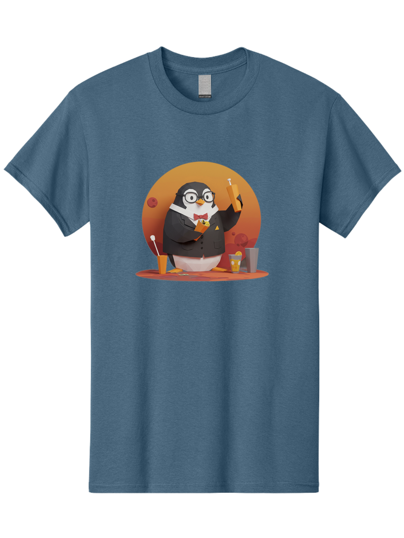 Penguin-Bartender-7 Men'S Graphic Tee, 100% Cotton, Comfortable Casual Summer Wear, Machine Washable, Vintage Camera, Old Camera, Antique Camera, Black Camera, Classic Photography, Photography Equipment, Nostalgic Device, Film Camera, Baf977