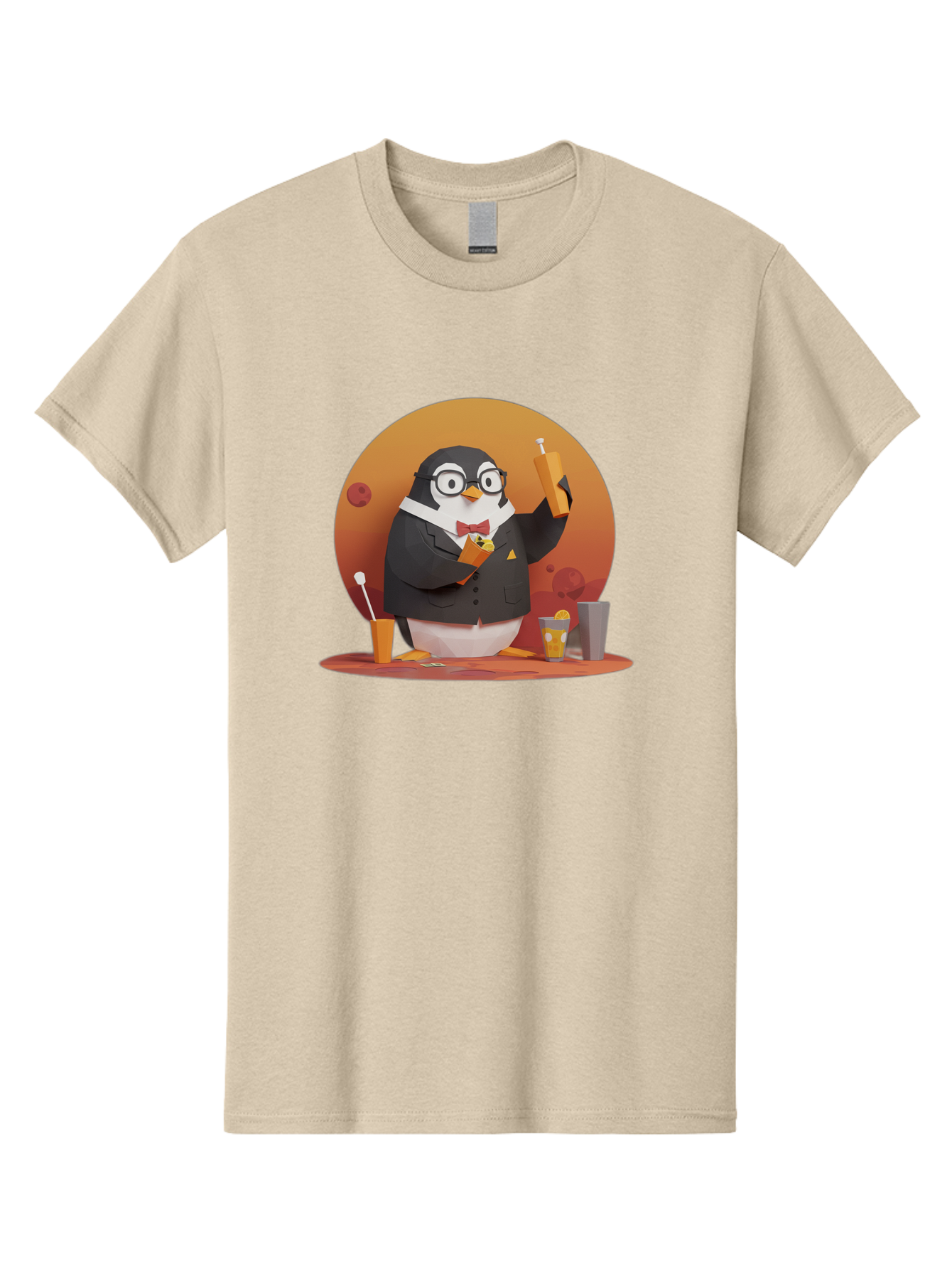 Penguin-Bartender-7 Men'S Graphic Tee, 100% Cotton, Comfortable Casual Summer Wear, Machine Washable, Vintage Camera, Old Camera, Antique Camera, Black Camera, Classic Photography, Photography Equipment, Nostalgic Device, Film Camera, Baf977