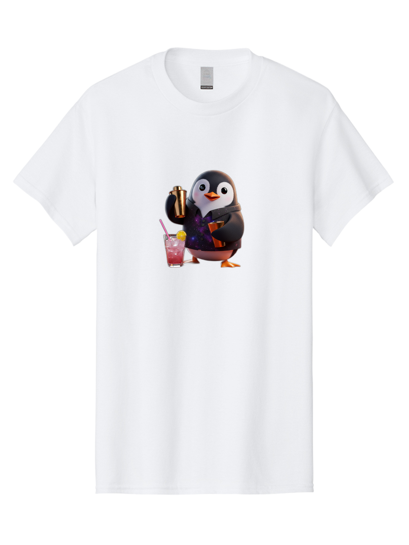 Penguin-Bartender-8 Men'S Graphic Tee, 100% Cotton, Comfortable Casual Summer Wear, Machine Washable, Vintage Camera, Old Camera, Antique Camera, Black Camera, Classic Photography, Photography Equipment, Nostalgic Device, Film Camera, Baf978