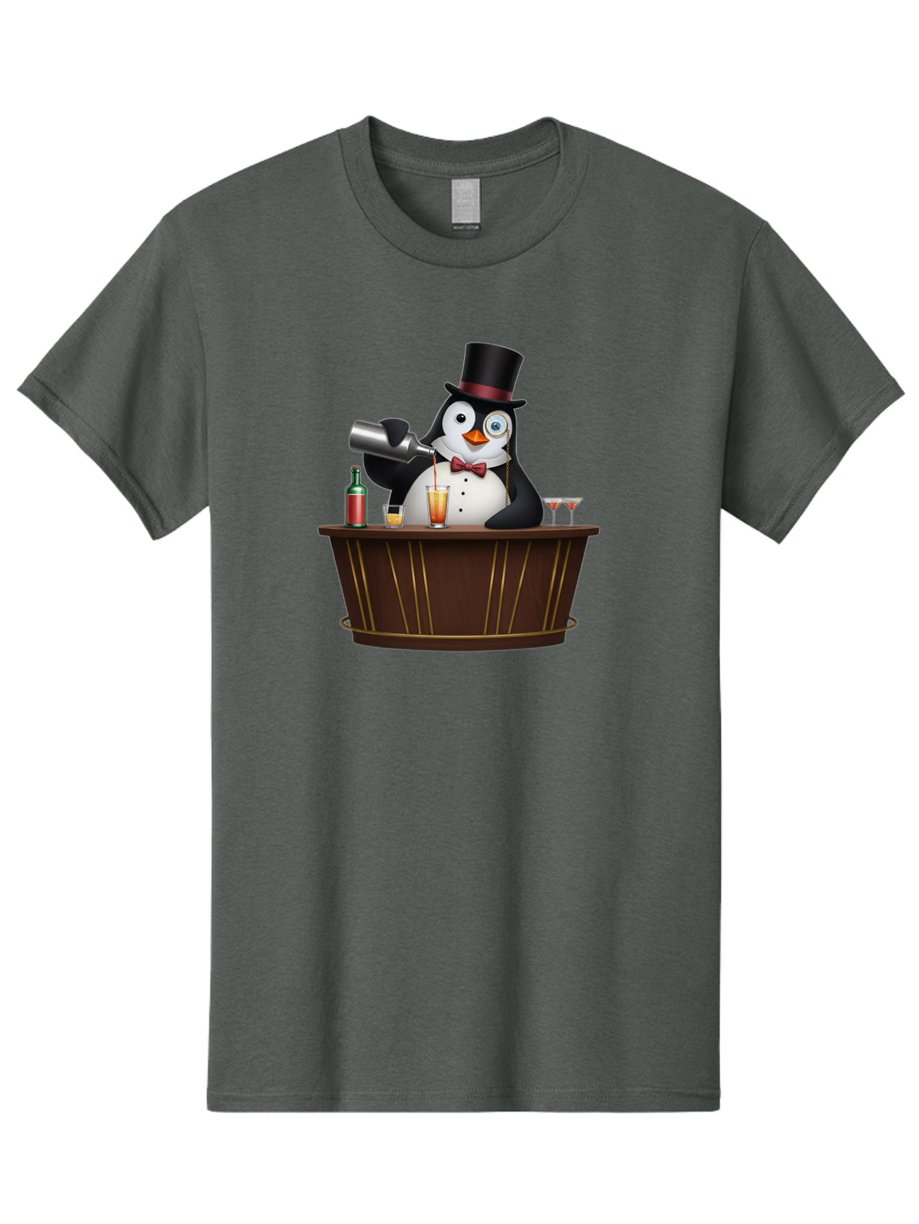 Penguin-Bartender-9 Men'S Graphic Tee, 100% Cotton, Comfortable Casual Summer Wear, Machine Washable, Vintage Camera, Old Camera, Antique Camera, Black Camera, Classic Photography, Photography Equipment, Nostalgic Device, Film Camera, Baf979