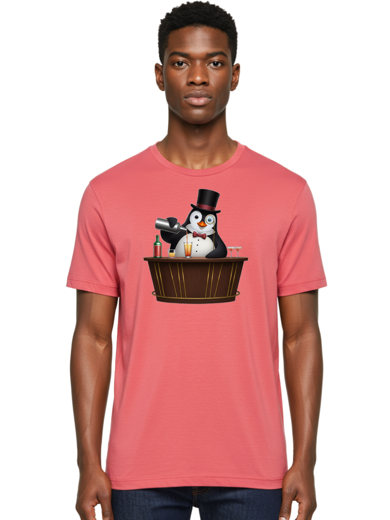Penguin-Bartender-9 Men'S Graphic Tee, 100% Cotton, Comfortable Casual Summer Wear, Machine Washable, Vintage Camera, Old Camera, Antique Camera, Black Camera, Classic Photography, Photography Equipment, Nostalgic Device, Film Camera, Baf979