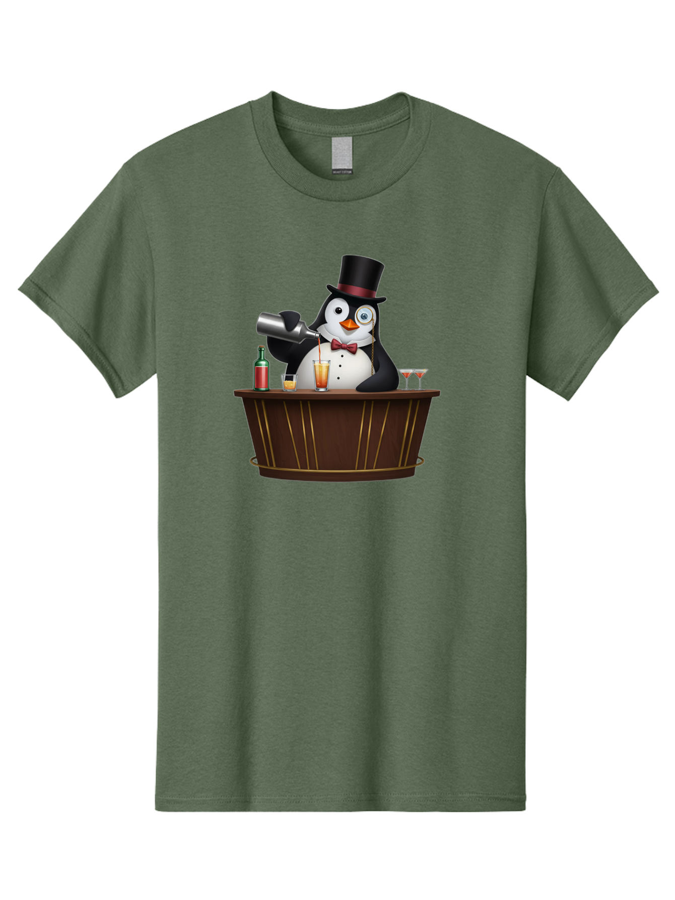 Penguin-Bartender-9 Men'S Graphic Tee, 100% Cotton, Comfortable Casual Summer Wear, Machine Washable, Vintage Camera, Old Camera, Antique Camera, Black Camera, Classic Photography, Photography Equipment, Nostalgic Device, Film Camera, Baf979