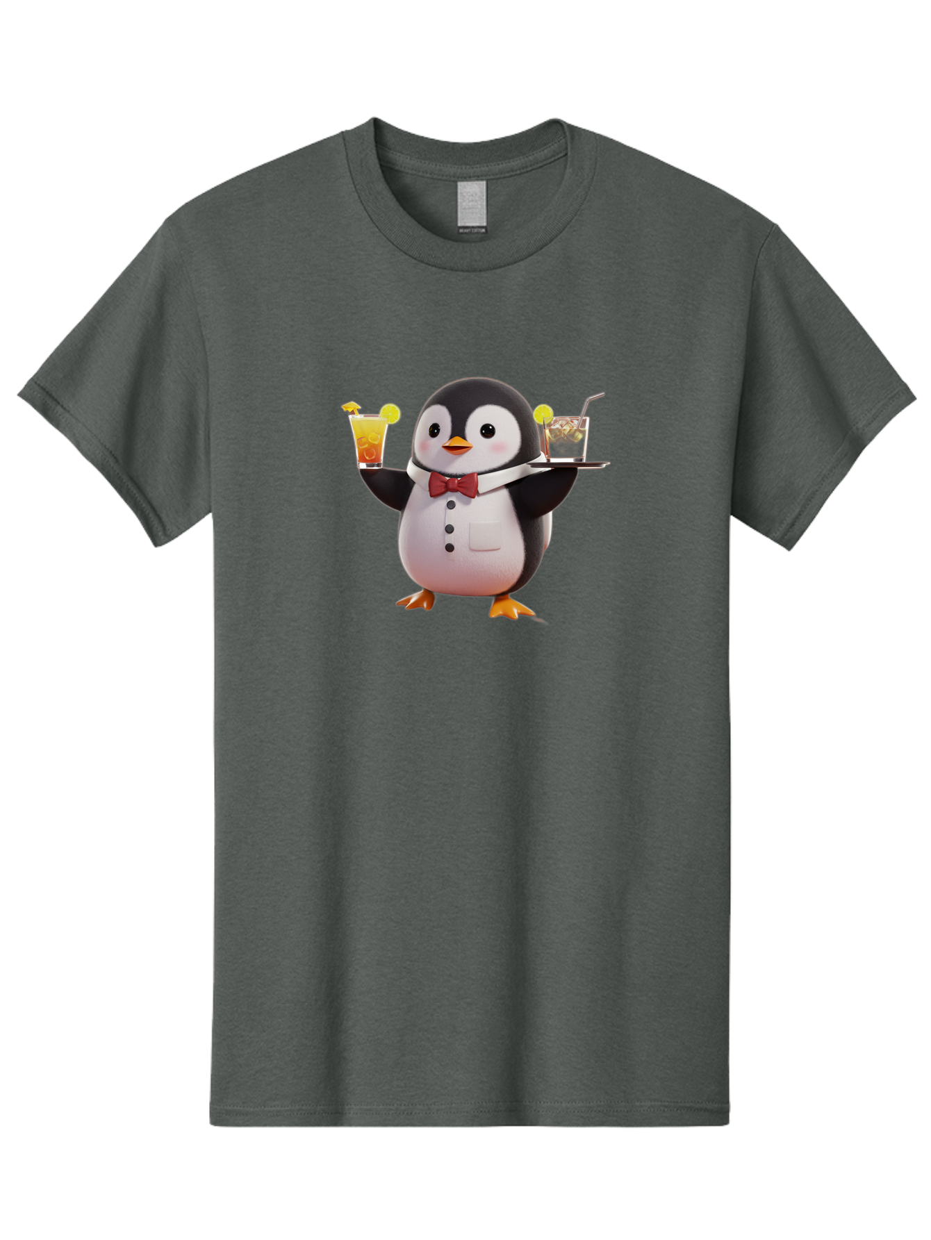 Penguin-Bartender Men'S Graphic Tee, 100% Cotton, Comfortable Casual Summer Wear, Machine Washable, Vintage Camera, Old Camera, Antique Camera, Black Camera, Classic Photography, Photography Equipment, Nostalgic Device, Film Camera, Camera Art Baf980
