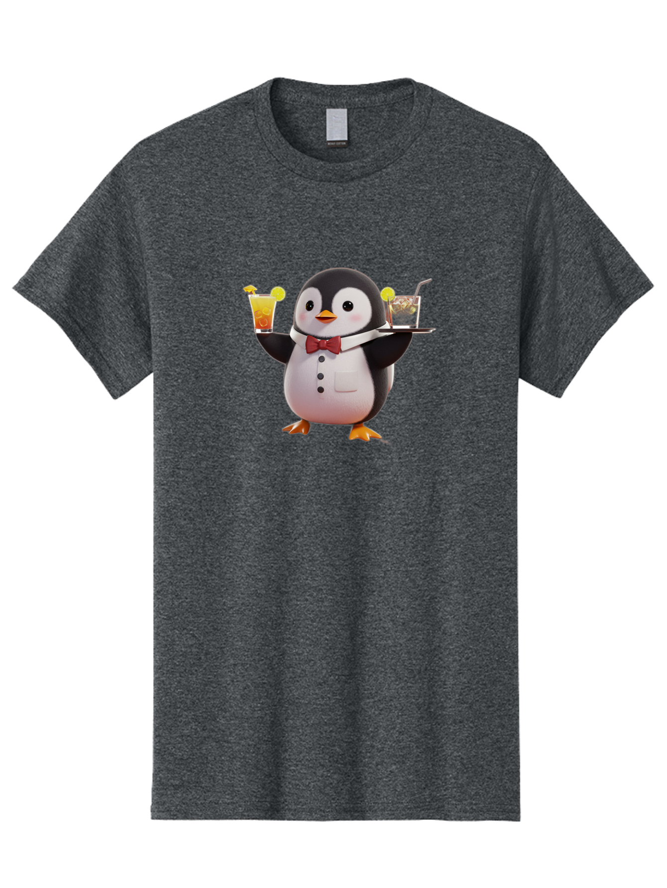 Penguin-Bartender Men'S Graphic Tee, 100% Cotton, Comfortable Casual Summer Wear, Machine Washable, Vintage Camera, Old Camera, Antique Camera, Black Camera, Classic Photography, Photography Equipment, Nostalgic Device, Film Camera, Camera Art Baf980