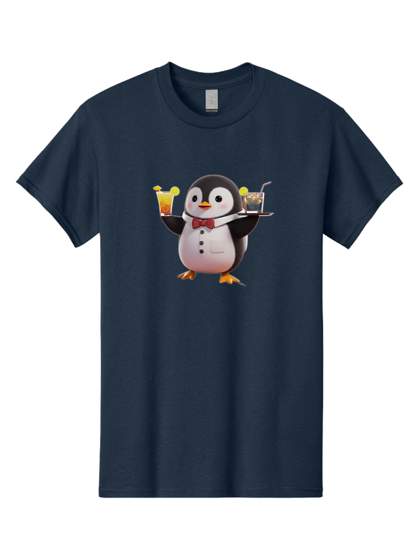 Penguin-Bartender Men'S Graphic Tee, 100% Cotton, Comfortable Casual Summer Wear, Machine Washable, Vintage Camera, Old Camera, Antique Camera, Black Camera, Classic Photography, Photography Equipment, Nostalgic Device, Film Camera, Camera Art Baf980