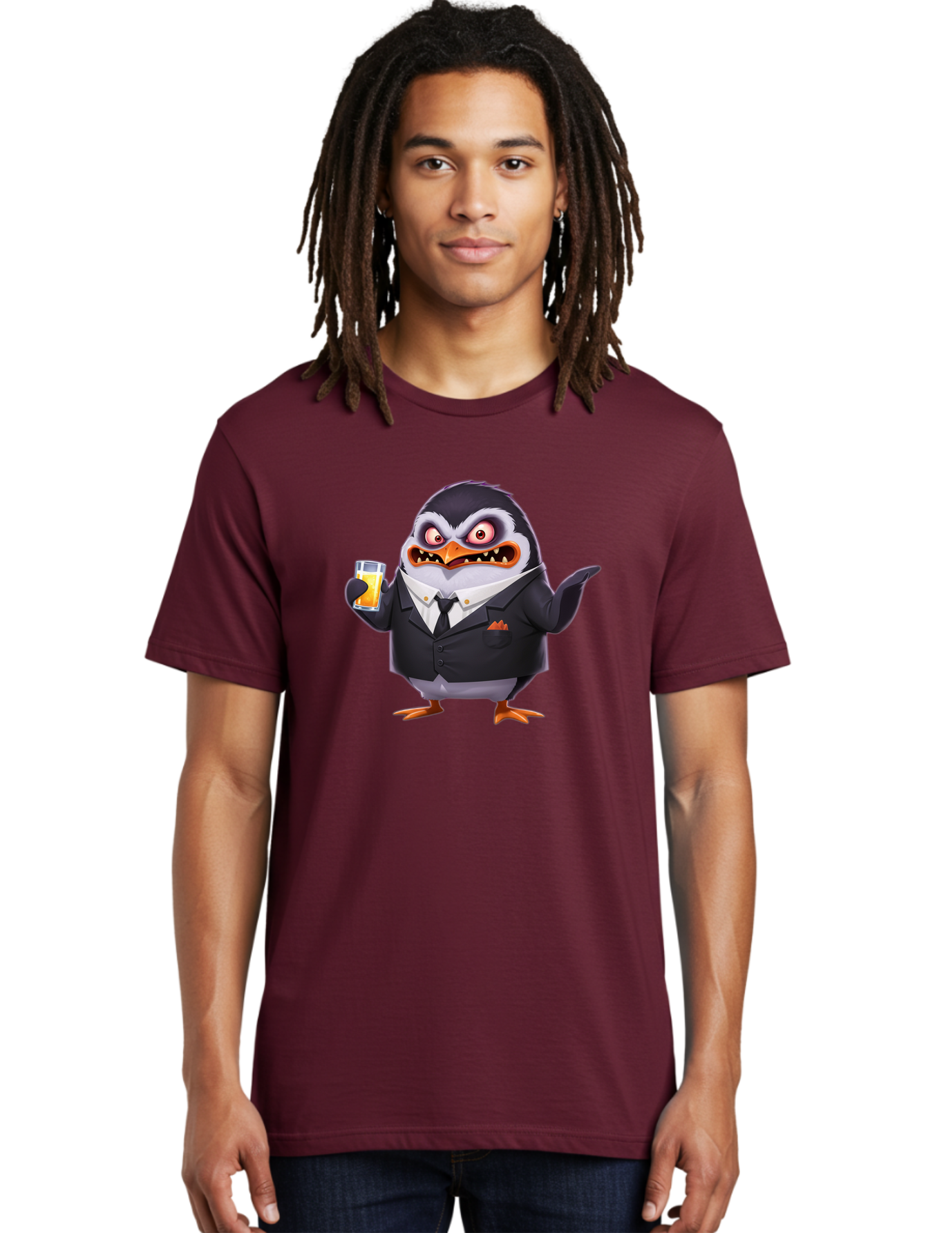 Penguin-In-Suit-1 Men'S Graphic Tee, 100% Cotton, Comfortable Casual Summer Wear, Machine Washable, Vintage Camera, Old Camera, Antique Camera, Black Camera, Classic Photography, Photography Equipment, Nostalgic Device, Film Camera, Camera Art Baf983