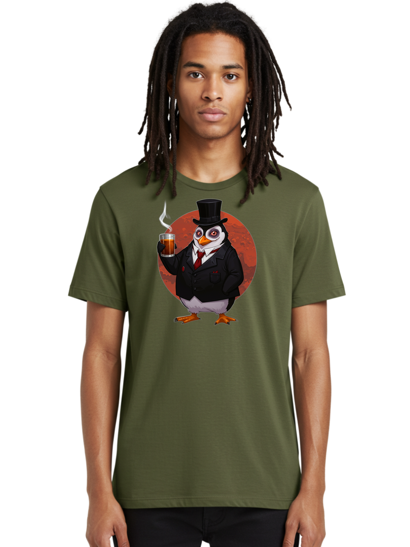 Penguin-In-Suit-4 Men'S Graphic Tee, 100% Cotton, Comfortable Casual Summer Wear, Machine Washable, Vintage Camera, Old Camera, Antique Camera, Black Camera, Classic Photography, Photography Equipment, Nostalgic Device, Film Camera, Camera Art Baf986