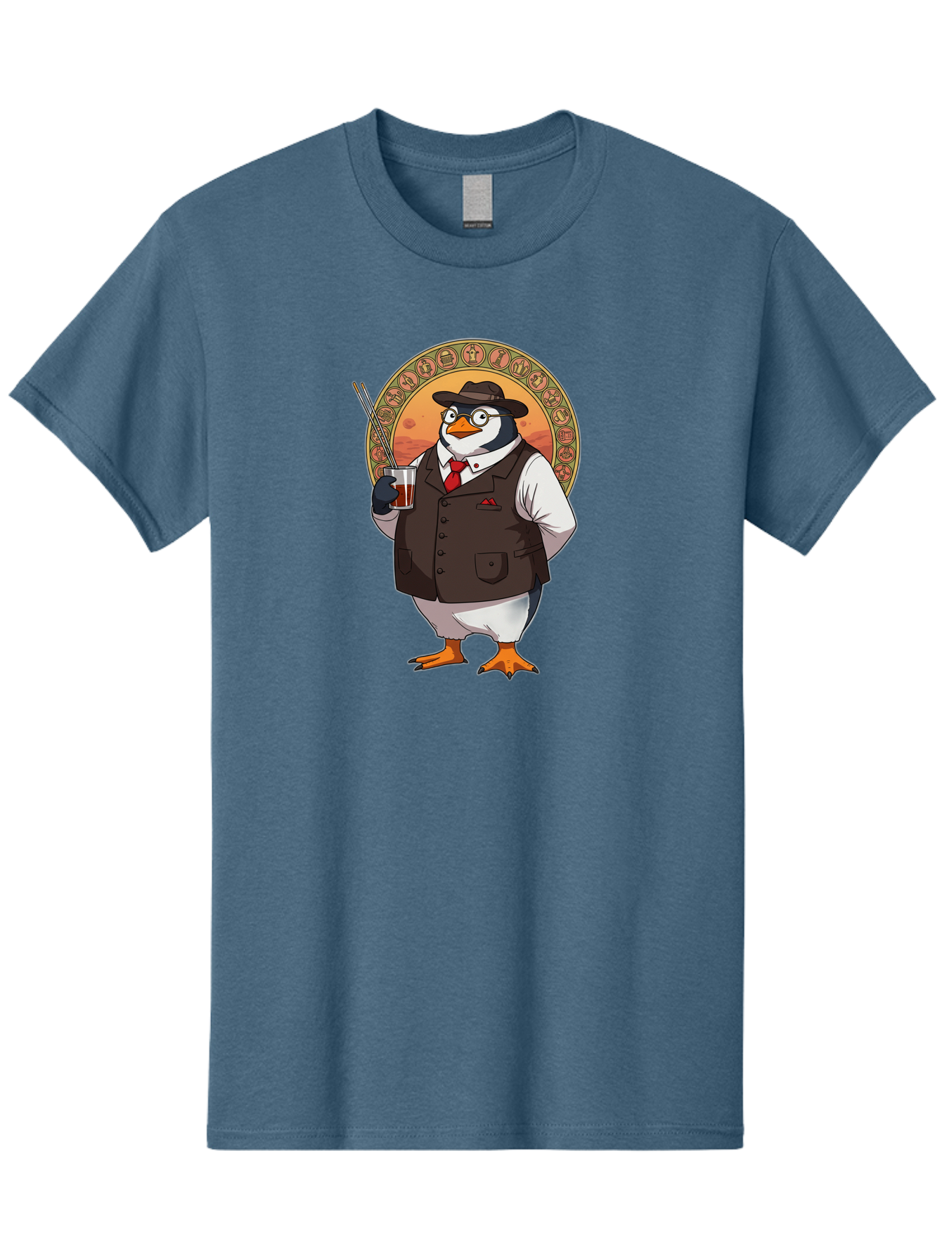 Penguin-In-Suit Men'S Graphic Tee, 100% Cotton, Comfortable Casual Summer Wear, Machine Washable, Vintage Camera, Old Camera, Antique Camera, Black Camera, Classic Photography, Photography Equipment, Nostalgic Device, Film Camera, Camera Art Baf987