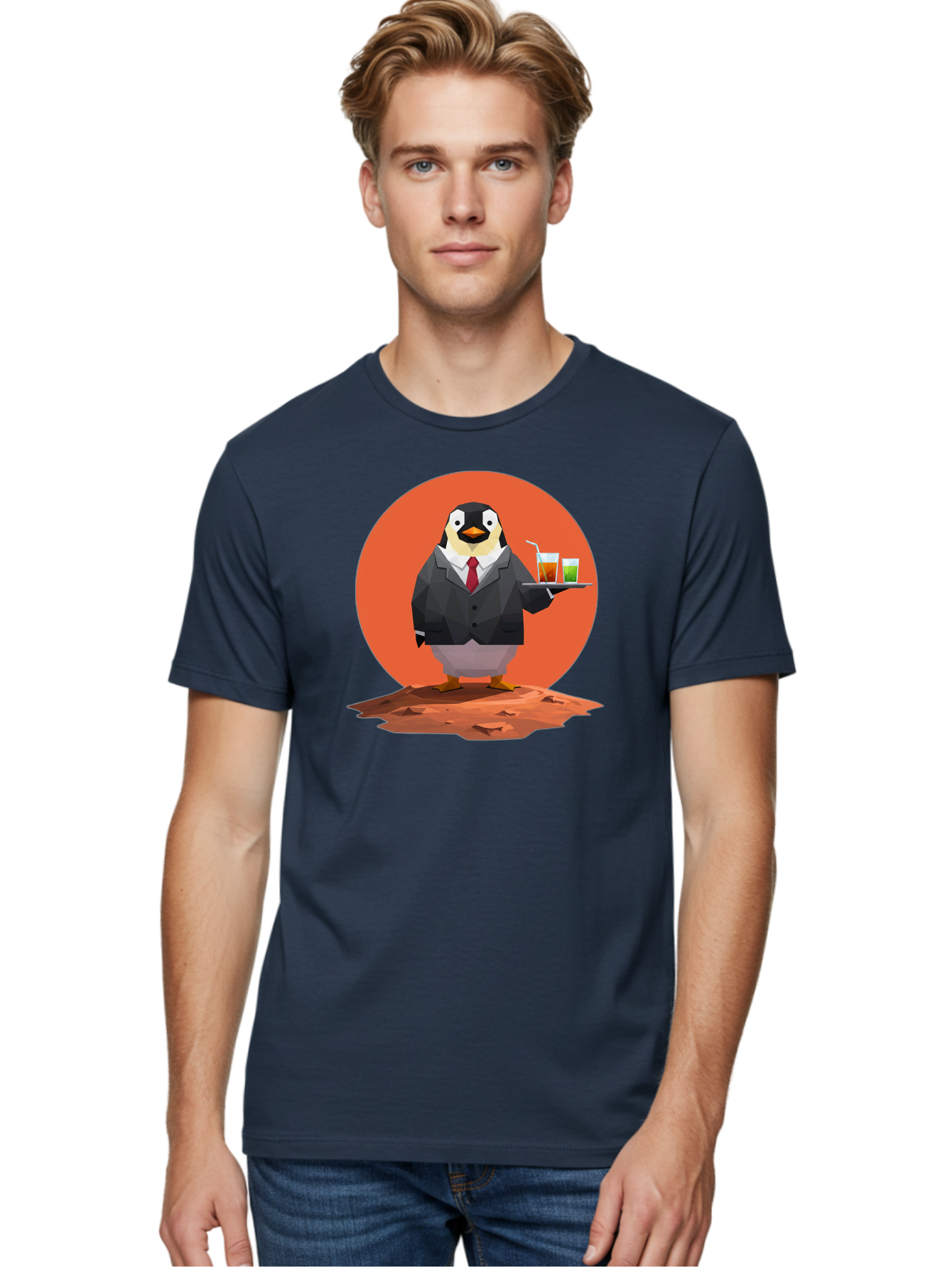 Penguin-Waiter-1 Men'S Graphic Tee, 100% Cotton, Comfortable Casual Summer Wear, Machine Washable, Vintage Camera, Old Camera, Antique Camera, Black Camera, Classic Photography, Photography Equipment, Nostalgic Device, Film Camera, Camera Art Baf988