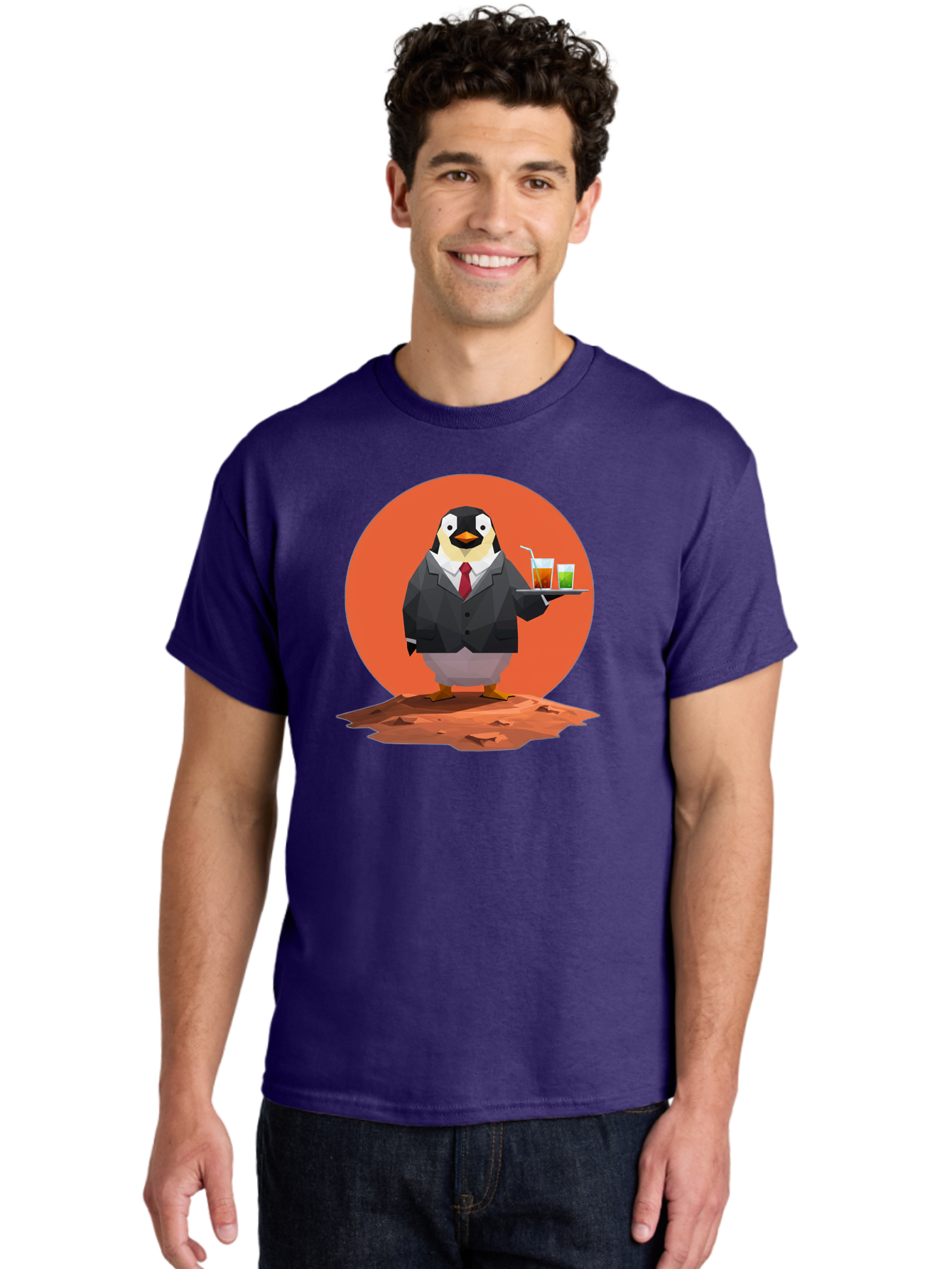 Penguin-Waiter-1 Men'S Graphic Tee, 100% Cotton, Comfortable Casual Summer Wear, Machine Washable, Vintage Camera, Old Camera, Antique Camera, Black Camera, Classic Photography, Photography Equipment, Nostalgic Device, Film Camera, Camera Art Baf988