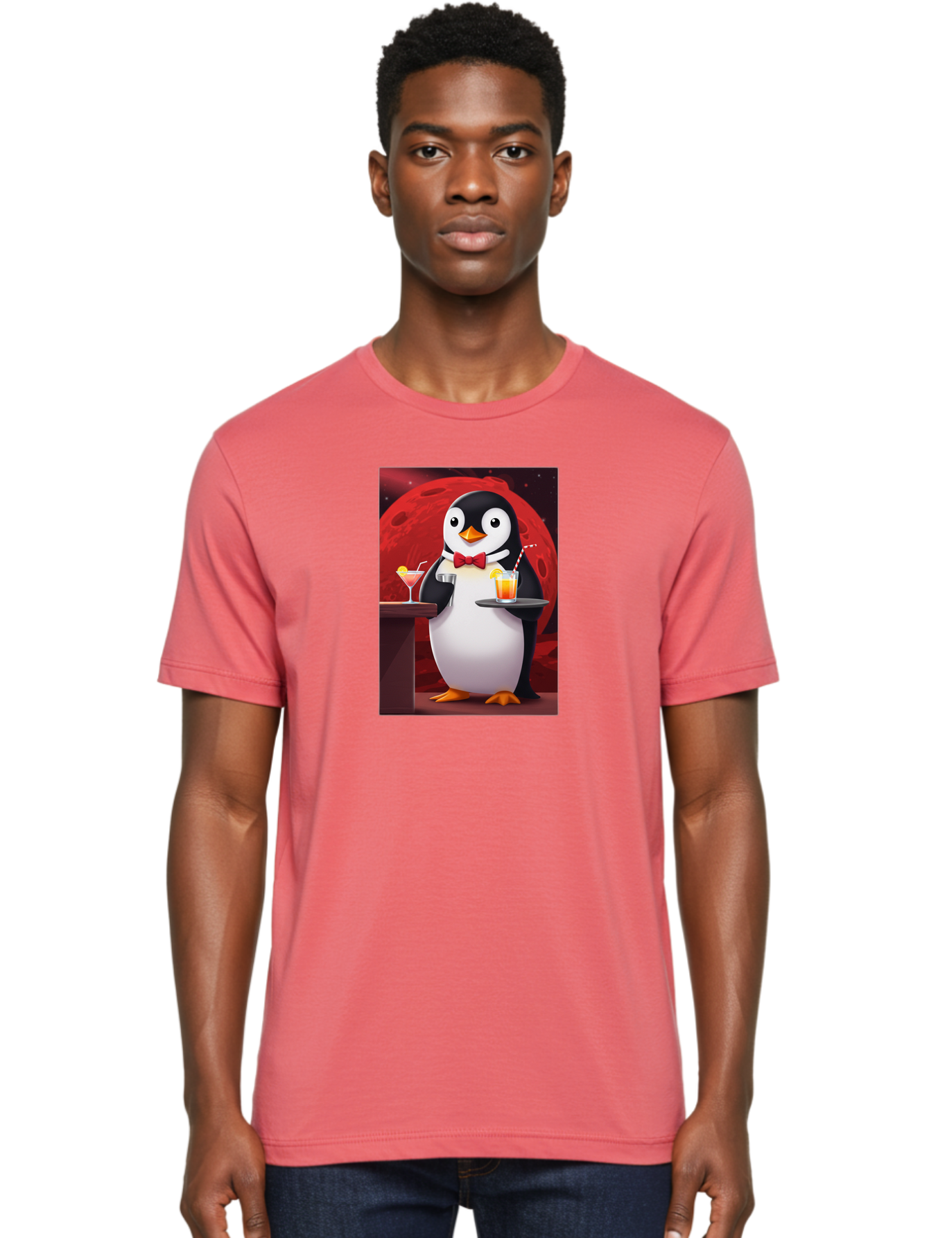 Penguin-Waiter Men'S Graphic Tee, 100% Cotton, Comfortable Casual Summer Wear, Machine Washable, Vintage Camera, Old Camera, Antique Camera, Black Camera, Classic Photography, Photography Equipment, Nostalgic Device, Film Camera, Camera Art Baf991
