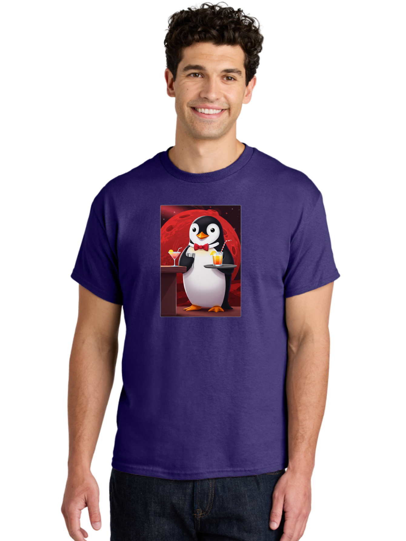 Penguin-Waiter Men'S Graphic Tee, 100% Cotton, Comfortable Casual Summer Wear, Machine Washable, Vintage Camera, Old Camera, Antique Camera, Black Camera, Classic Photography, Photography Equipment, Nostalgic Device, Film Camera, Camera Art Baf991