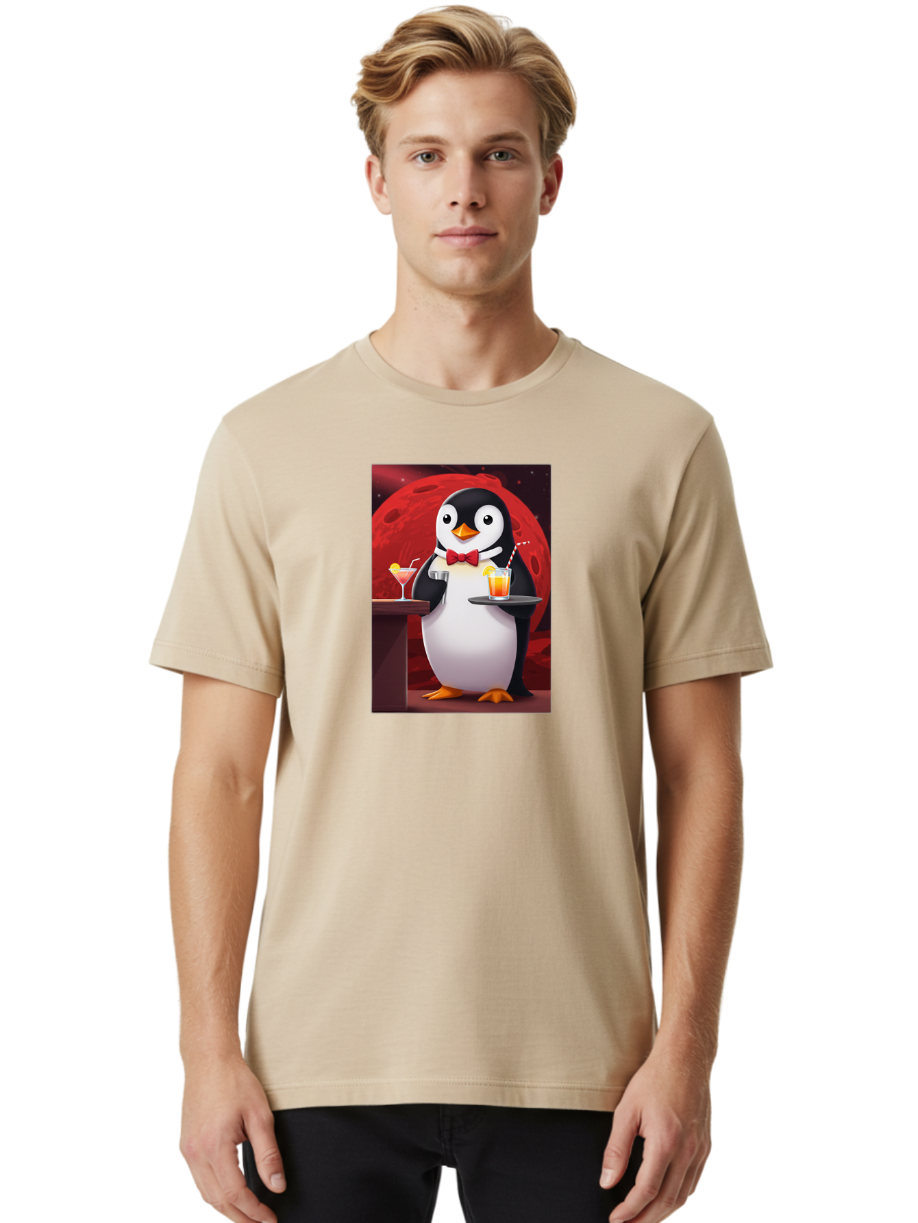 Penguin-Waiter Men'S Graphic Tee, 100% Cotton, Comfortable Casual Summer Wear, Machine Washable, Vintage Camera, Old Camera, Antique Camera, Black Camera, Classic Photography, Photography Equipment, Nostalgic Device, Film Camera, Camera Art Baf991