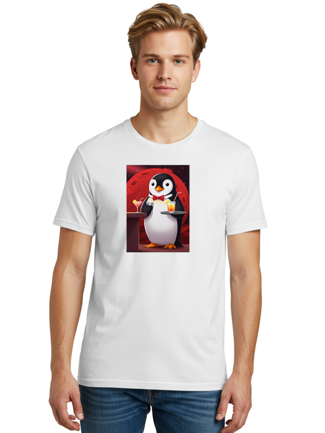 Penguin-Waiter Men'S Graphic Tee, 100% Cotton, Comfortable Casual Summer Wear, Machine Washable, Vintage Camera, Old Camera, Antique Camera, Black Camera, Classic Photography, Photography Equipment, Nostalgic Device, Film Camera, Camera Art Baf991