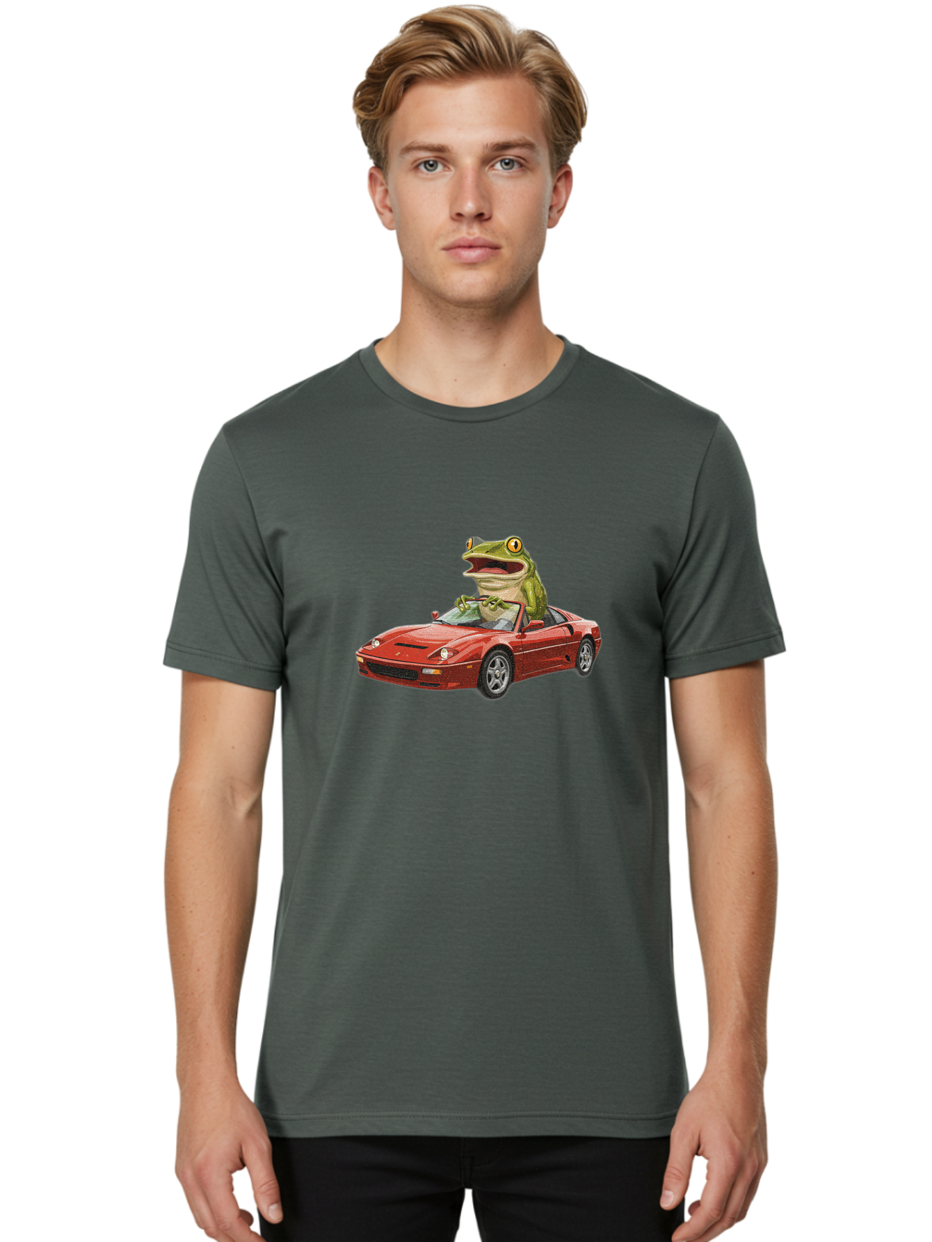 Pepe-Frog-In-Ferrari Men'S Graphic Tee, 100% Cotton, Comfortable Casual Summer Wear, Machine Washable, Vintage Camera, Old Camera, Antique Camera, Black Camera, Classic Photography, Photography Equipment, Nostalgic Device, Film Camera, Baf994