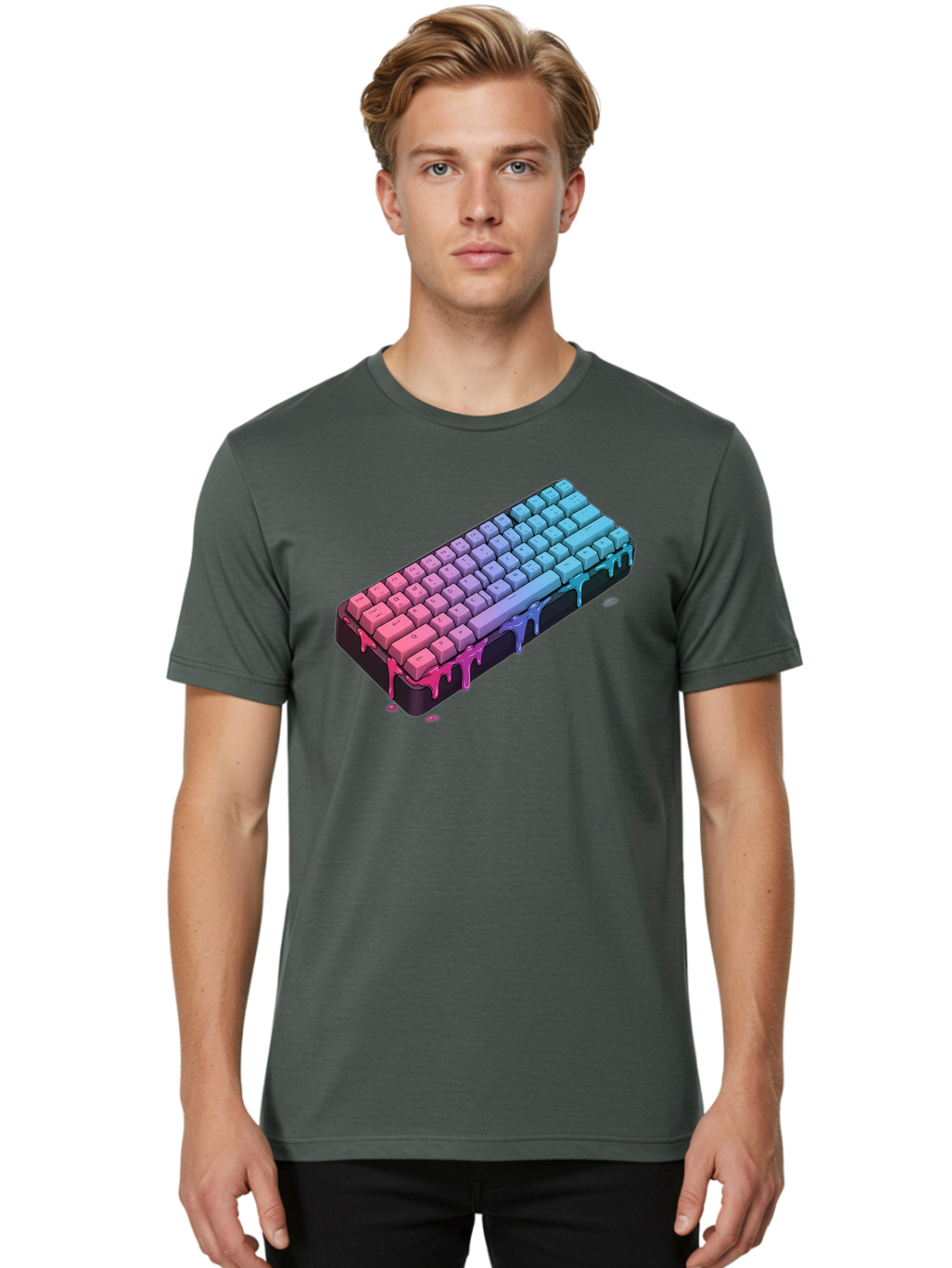 Rainbow-Keyboard Men'S Graphic Tee, 100% Cotton, Comfortable Casual Summer Wear, Machine Washable, Vintage Camera, Old Camera, Antique Camera, Black Camera, Classic Photography, Photography Equipment, Nostalgic Device, Film Camera, Camera Art Bag001
