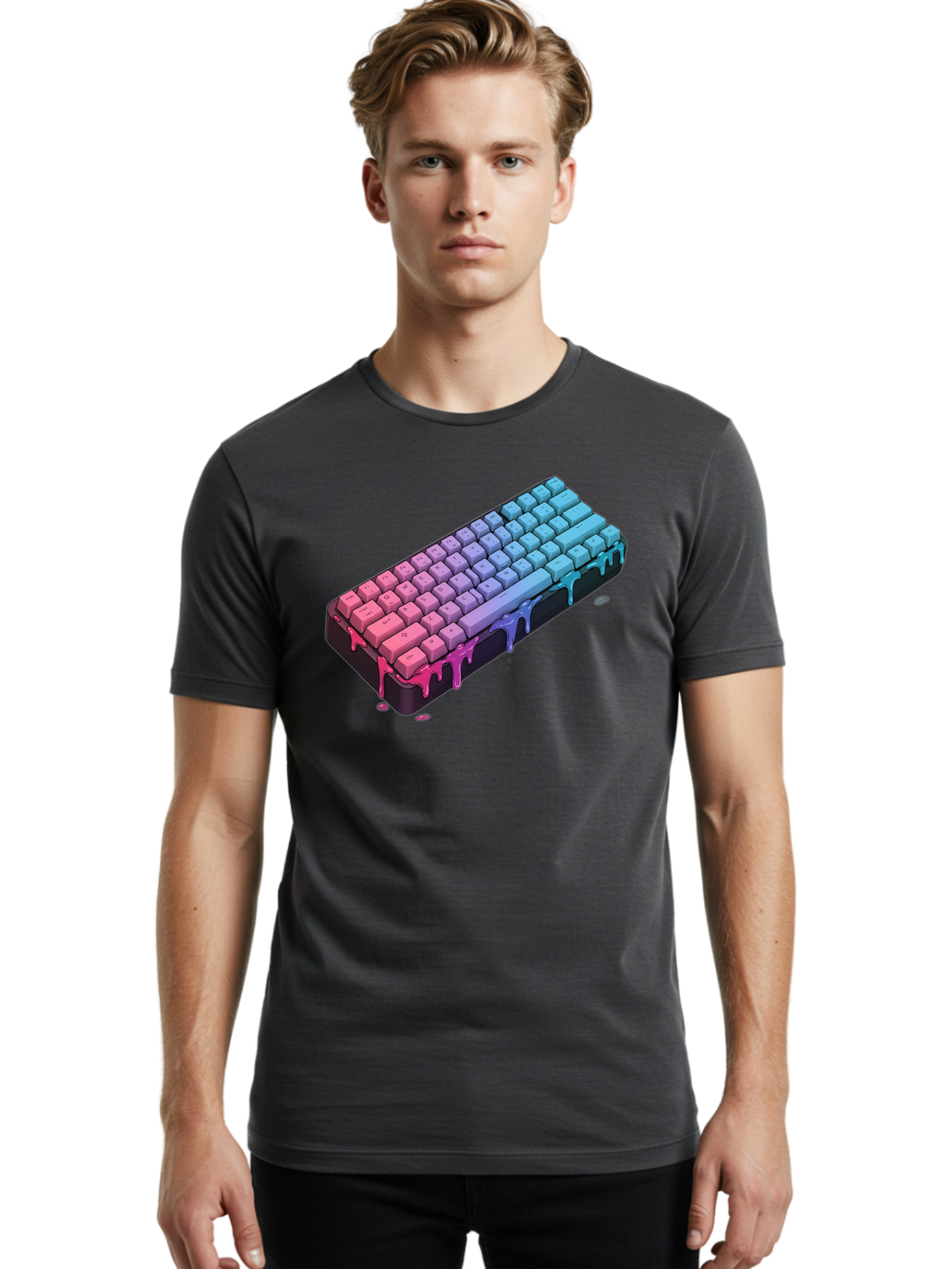Rainbow-Keyboard Men'S Graphic Tee, 100% Cotton, Comfortable Casual Summer Wear, Machine Washable, Vintage Camera, Old Camera, Antique Camera, Black Camera, Classic Photography, Photography Equipment, Nostalgic Device, Film Camera, Camera Art Bag001