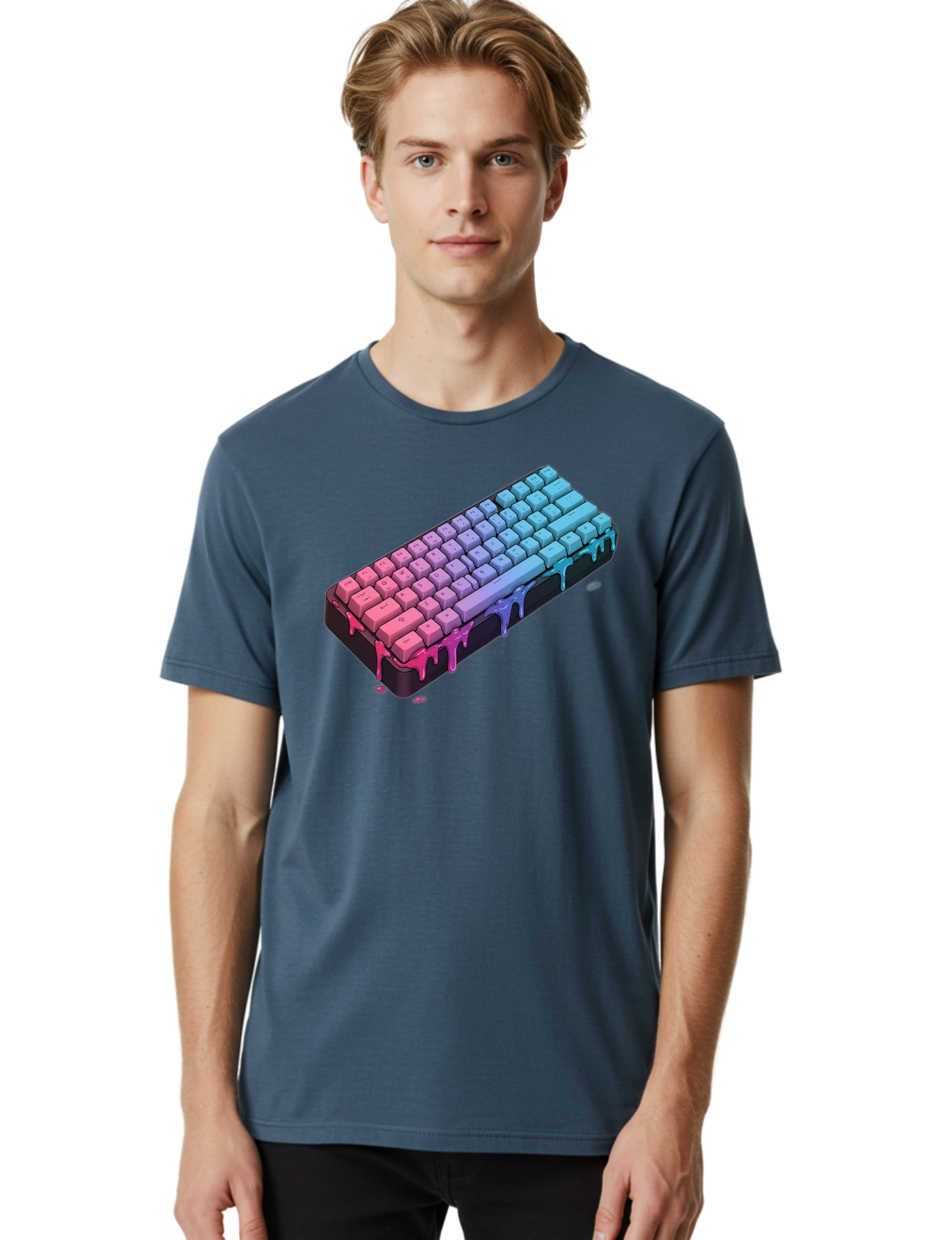 Rainbow-Keyboard Men'S Graphic Tee, 100% Cotton, Comfortable Casual Summer Wear, Machine Washable, Vintage Camera, Old Camera, Antique Camera, Black Camera, Classic Photography, Photography Equipment, Nostalgic Device, Film Camera, Camera Art Bag001
