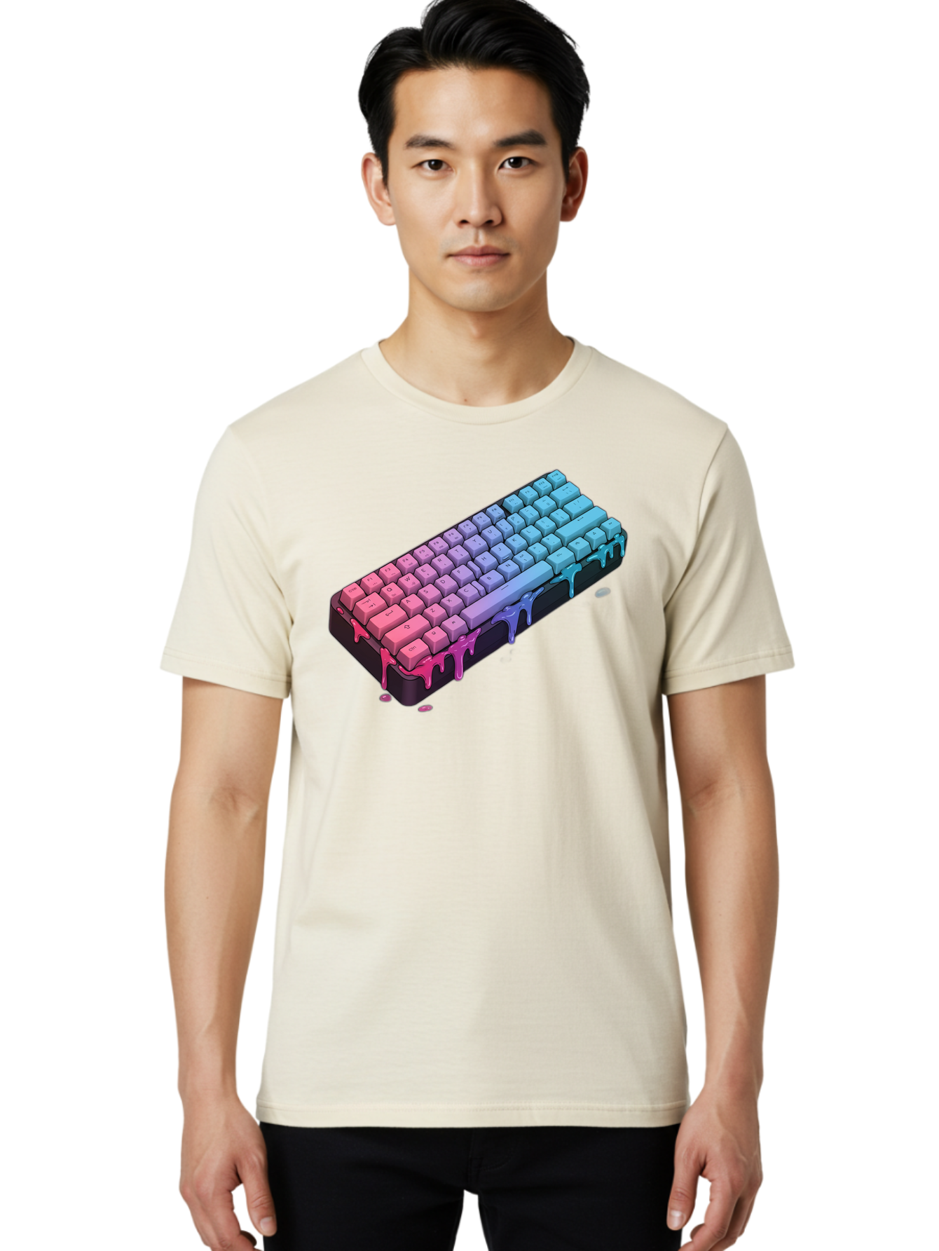Rainbow-Keyboard Men'S Graphic Tee, 100% Cotton, Comfortable Casual Summer Wear, Machine Washable, Vintage Camera, Old Camera, Antique Camera, Black Camera, Classic Photography, Photography Equipment, Nostalgic Device, Film Camera, Camera Art Bag001