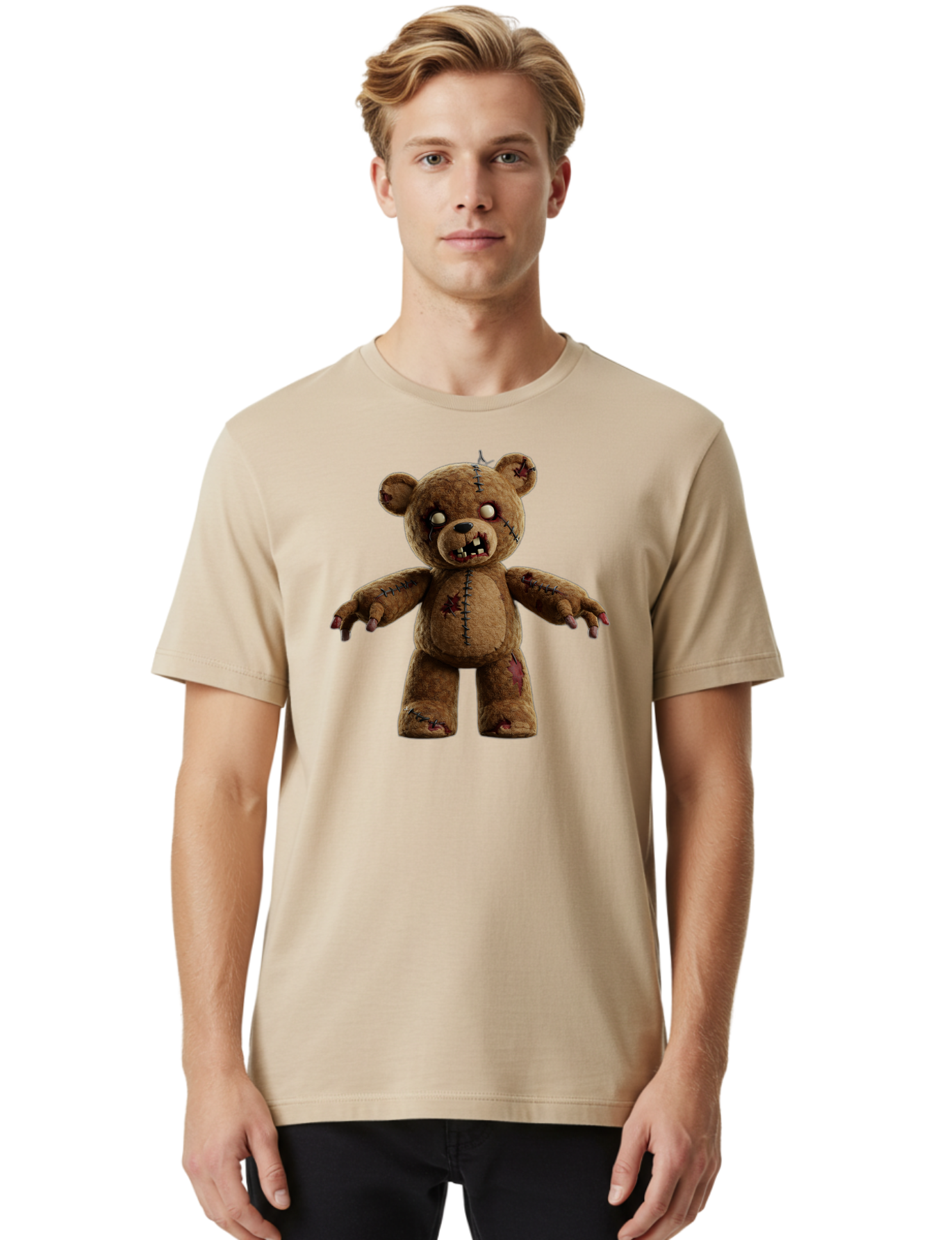 Scary-Teddy-Bear Men'S Graphic Tee, 100% Cotton, Comfortable Casual Summer Wear, Machine Washable, Vintage Camera, Old Camera, Antique Camera, Black Camera, Classic Photography, Photography Equipment, Nostalgic Device, Film Camera, Camera Art Bag008