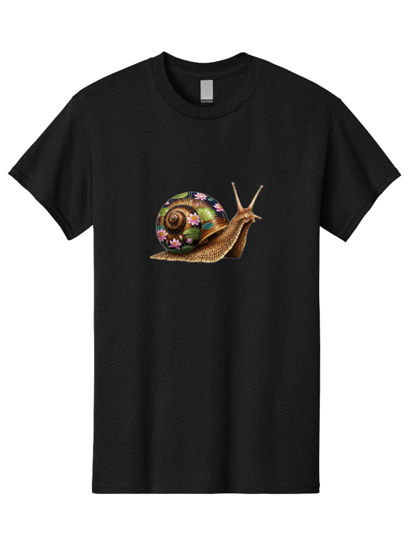 Snail-With-Flowers-1 Men'S Graphic Tee, 100% Cotton, Comfortable Casual Summer Wear, Machine Washable, Vintage Camera, Old Camera, Antique Camera, Black Camera, Classic Photography, Photography Equipment, Nostalgic Device, Film Camera, Bag020