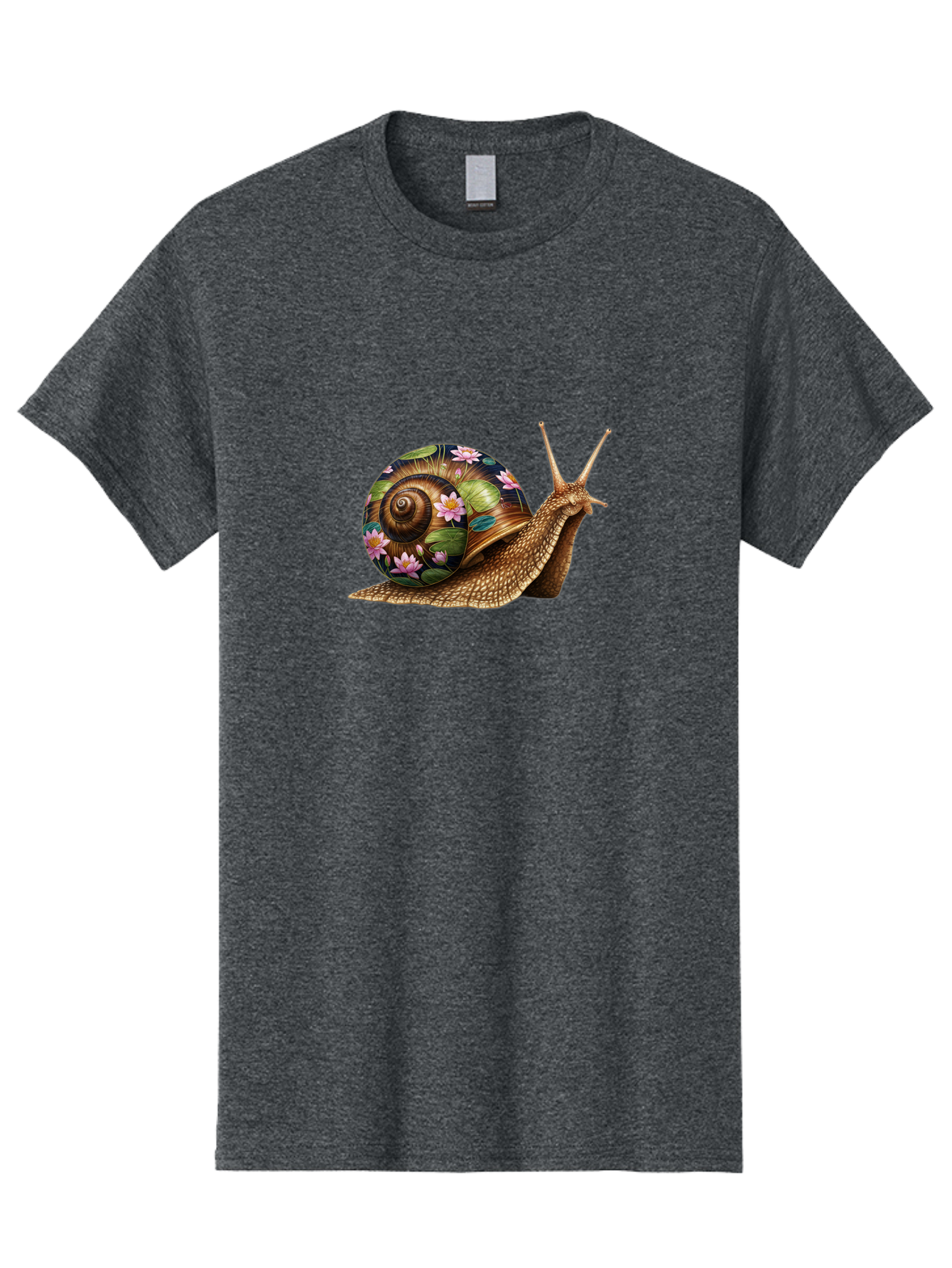 Snail-With-Flowers-1 Men'S Graphic Tee, 100% Cotton, Comfortable Casual Summer Wear, Machine Washable, Vintage Camera, Old Camera, Antique Camera, Black Camera, Classic Photography, Photography Equipment, Nostalgic Device, Film Camera, Bag020