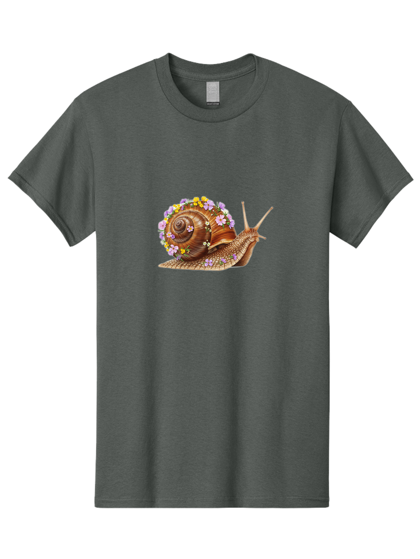 Snail-With-Flowers-2 Men'S Graphic Tee, 100% Cotton, Comfortable Casual Summer Wear, Machine Washable, Vintage Camera, Old Camera, Antique Camera, Black Camera, Classic Photography, Photography Equipment, Nostalgic Device, Film Camera, Bag021