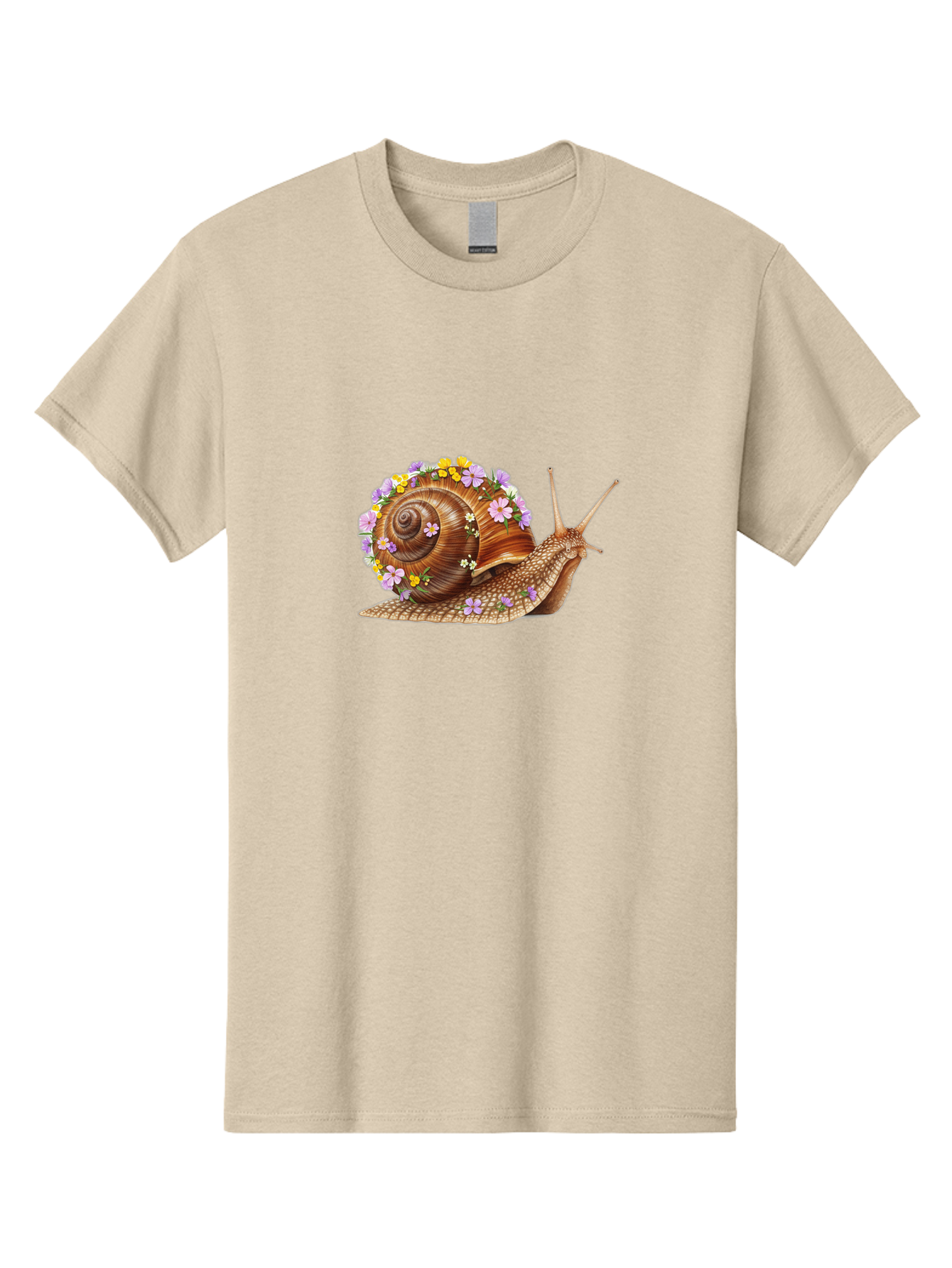 Snail-With-Flowers-2 Men'S Graphic Tee, 100% Cotton, Comfortable Casual Summer Wear, Machine Washable, Vintage Camera, Old Camera, Antique Camera, Black Camera, Classic Photography, Photography Equipment, Nostalgic Device, Film Camera, Bag021